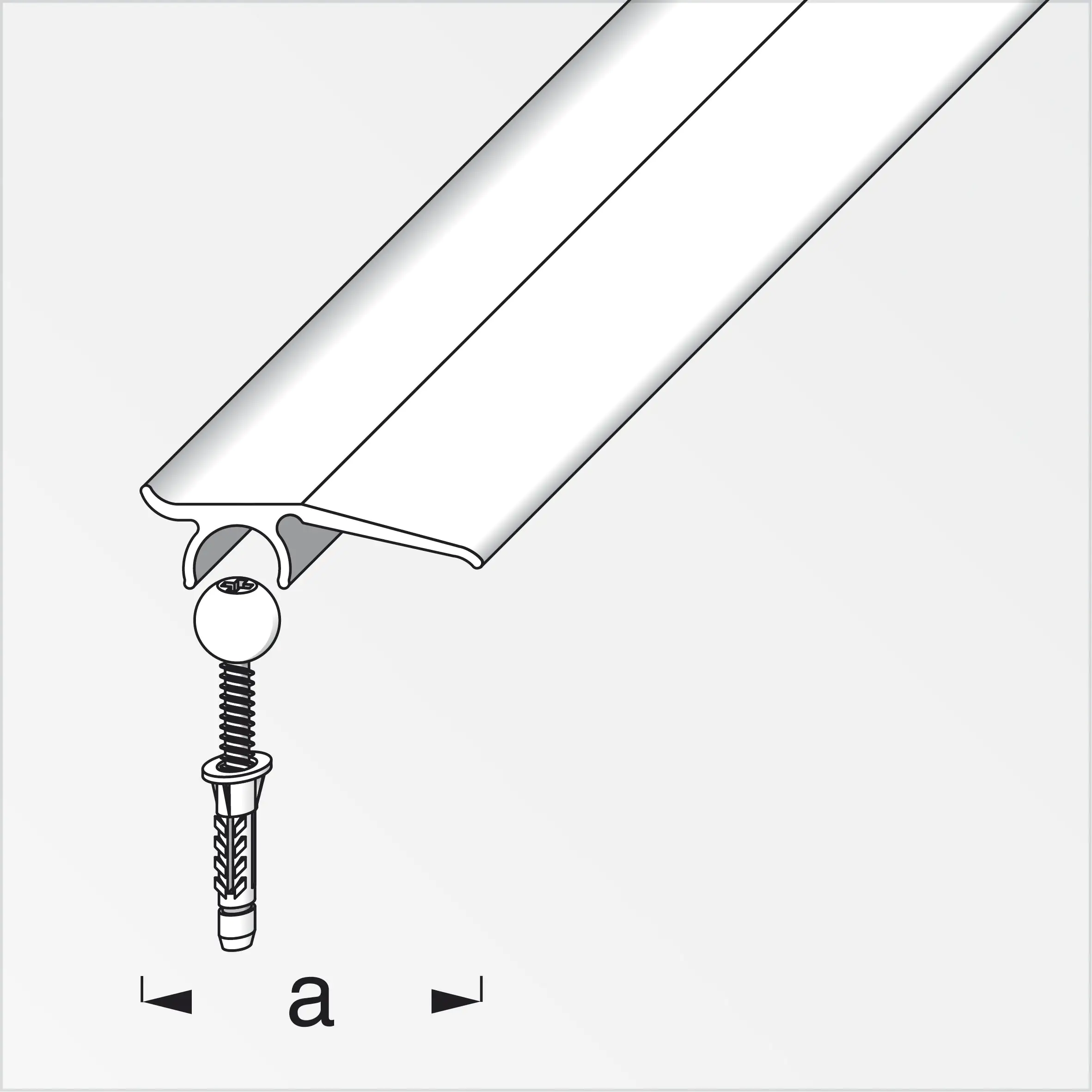 alfer Wandabschlussprofil 0.9 m x 32 mm Aluminium - nussbaum