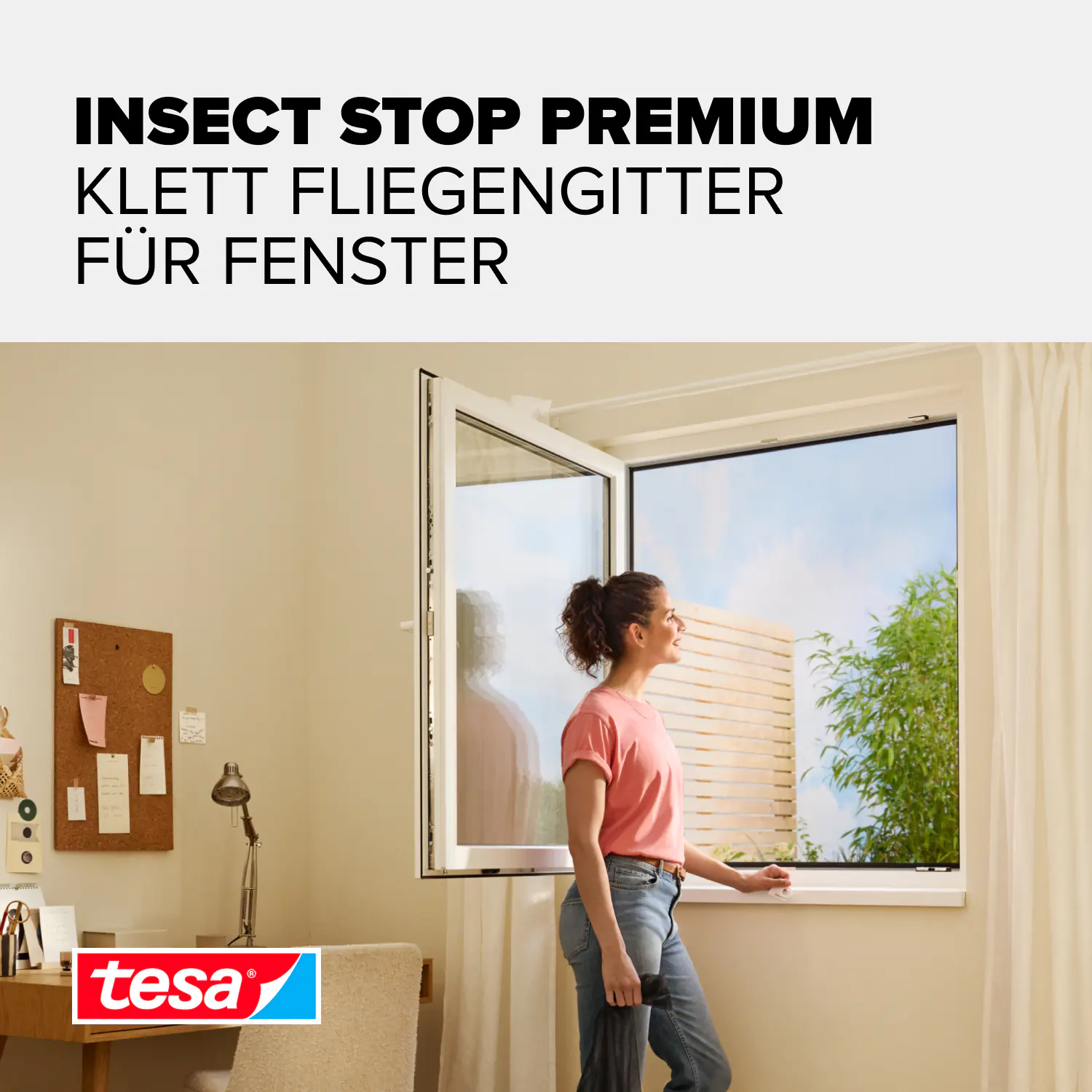 tesa Fliegenschutz-Fenster COMFORT 170 x 180 cm - anthrazit