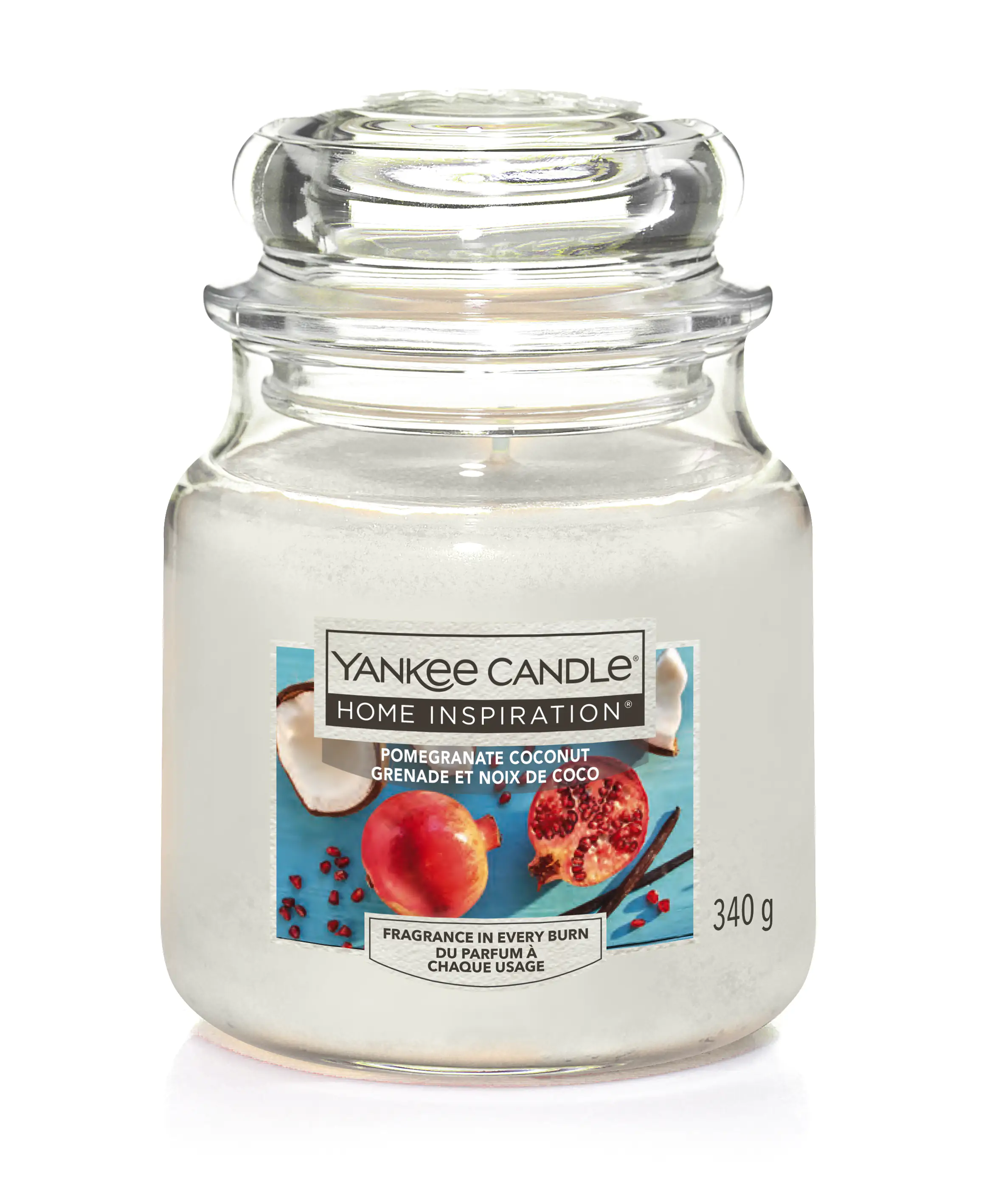 Yankee Candle Duftkerze Mittleres Glas Pomegranate Coconut 340 g, weiß Yankee Candle Duftkerze Mittleres Glas Pomegranate Coconut 340 g, weiß