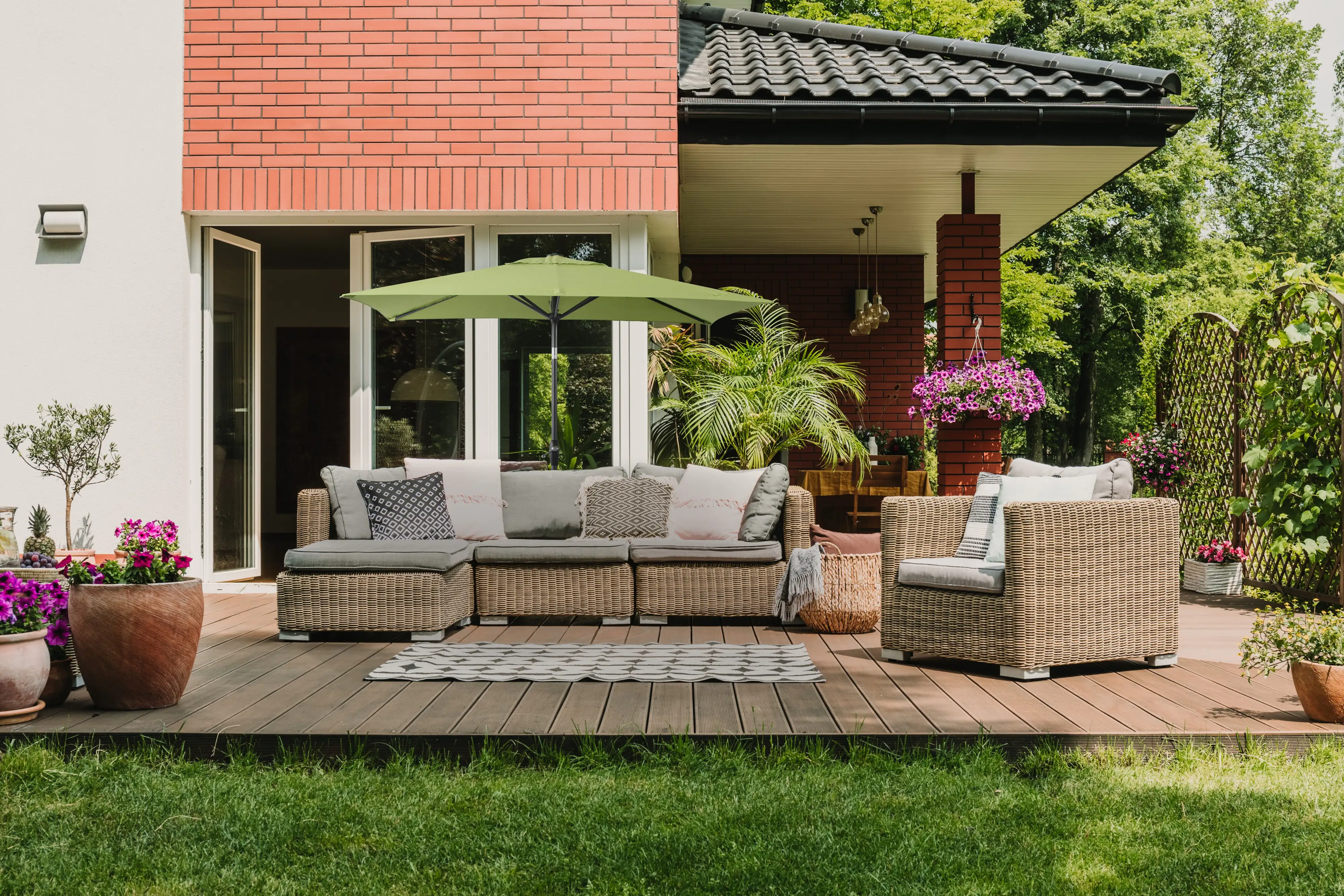 Primaster Balkonschirm Florenz lindgrün, 140 x 210 cm