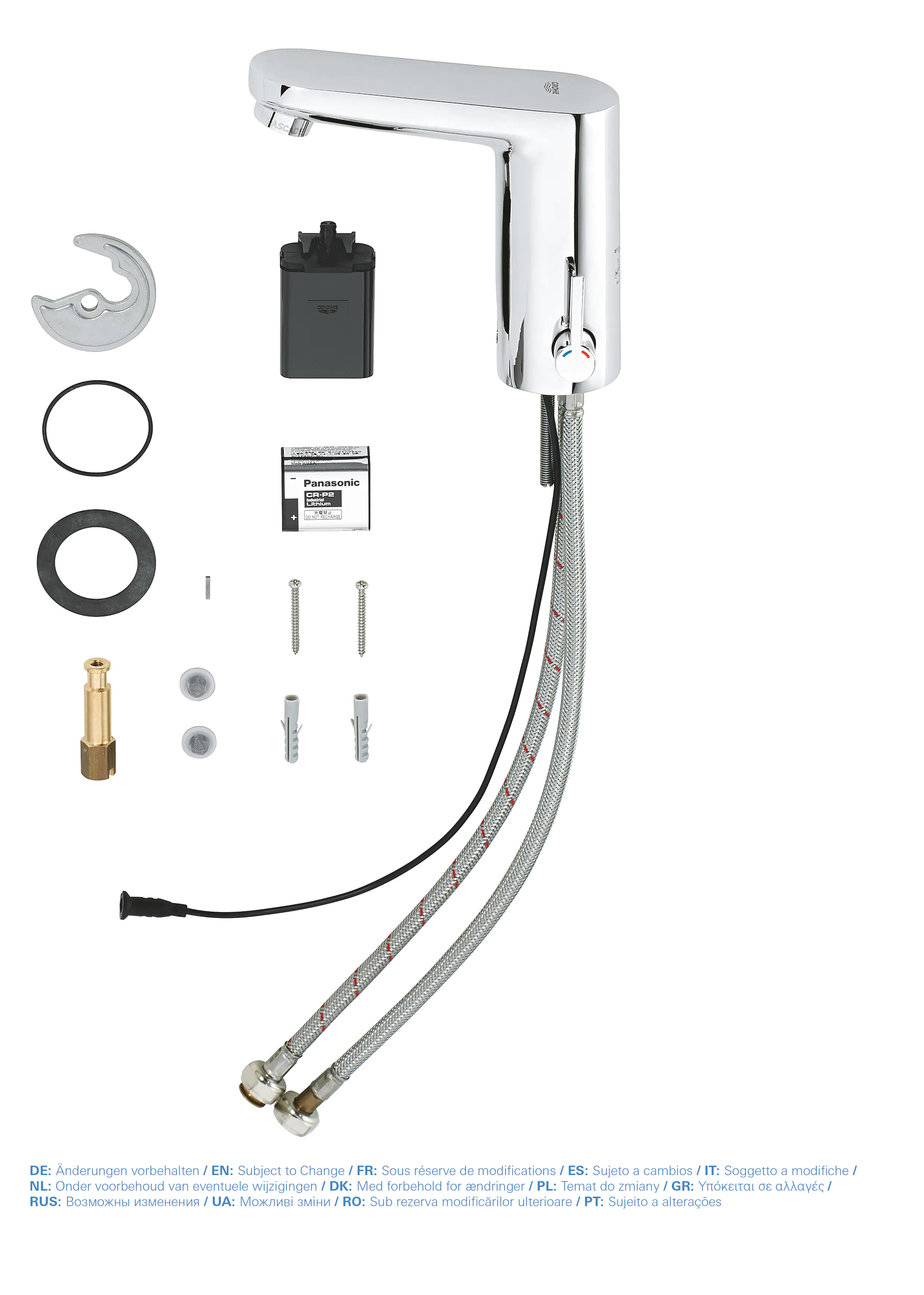 4005176305801_8 Grohe Waschtischarmatur Get E verchromt, Infrarot-Elektronik