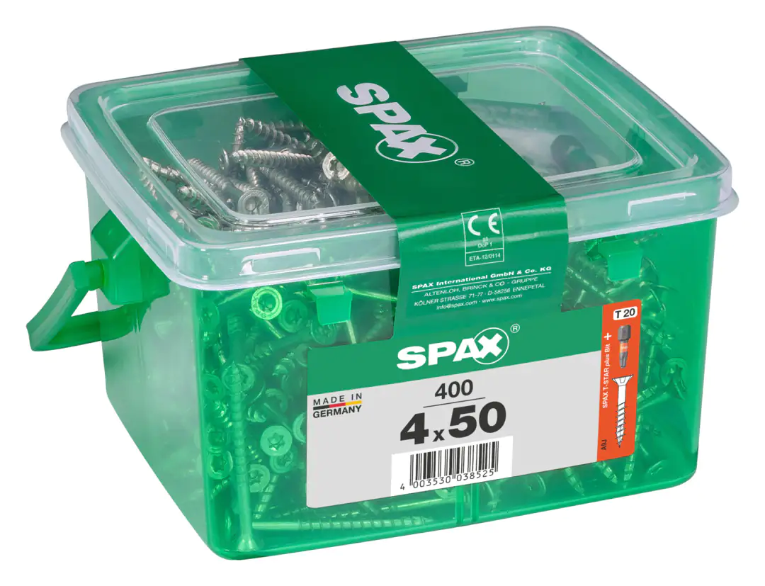Spax Universalschrauben 4.0 x 50 mm TX 20 Senkkopf - 400 Stk.