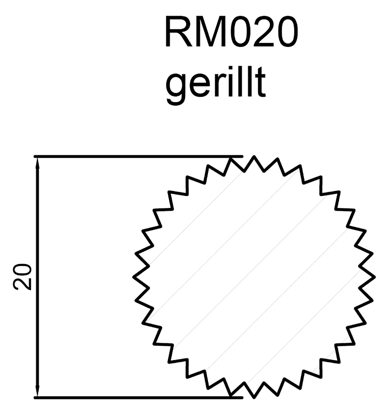 FN Neuhofer Rundstab gerillt 100 cm 20 x 20 mm Buche