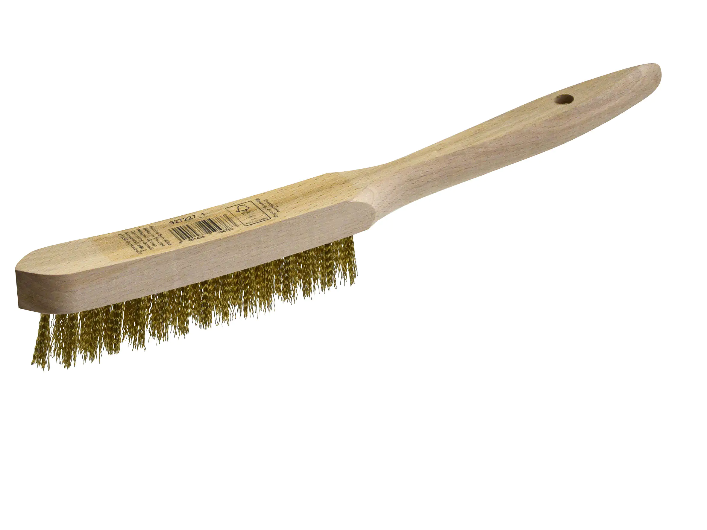 Nespoli Drahtbürste 2-reihig gerade Messing 28,5 x 2,2 cm -Griff