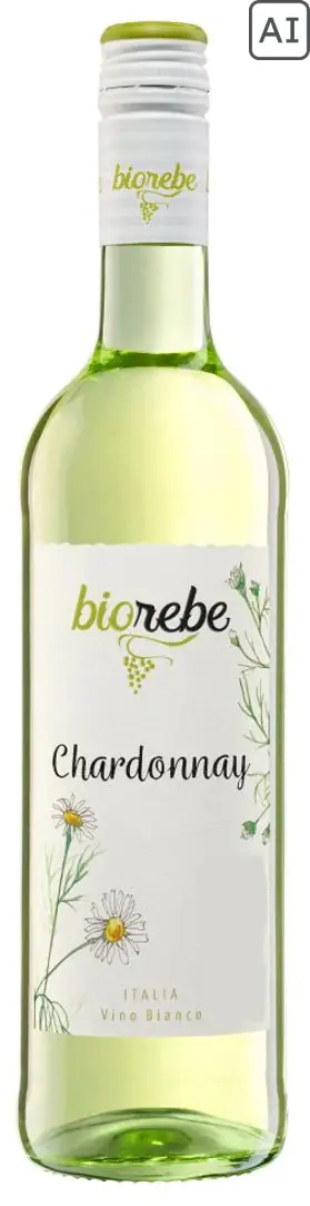 Biorebe Weißwein Chardonnay trocken Italien 1 x 0,75 L bio/vegan