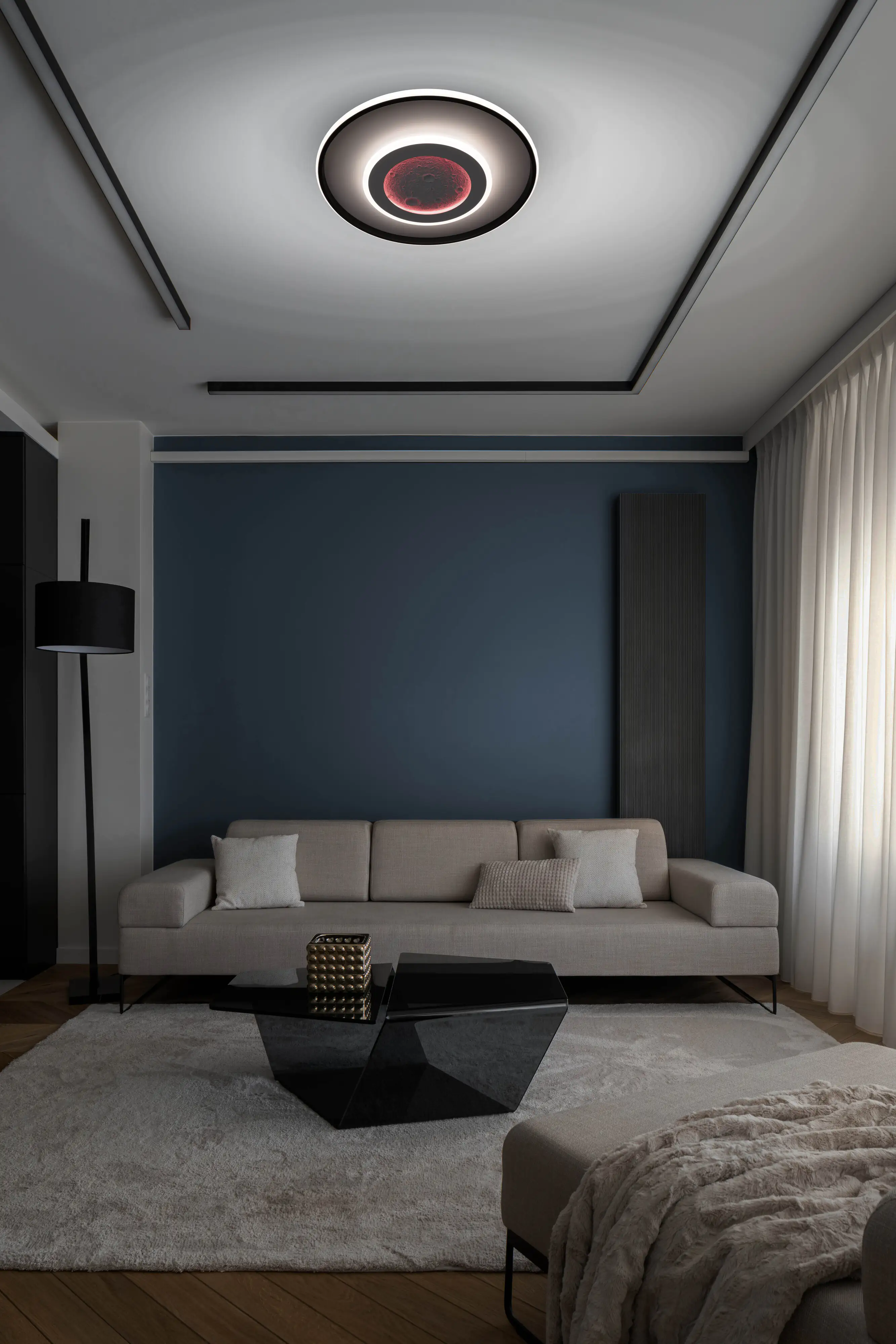 Light & More LED Deckenleuchte mit Mondstruktur Ø 50 cm