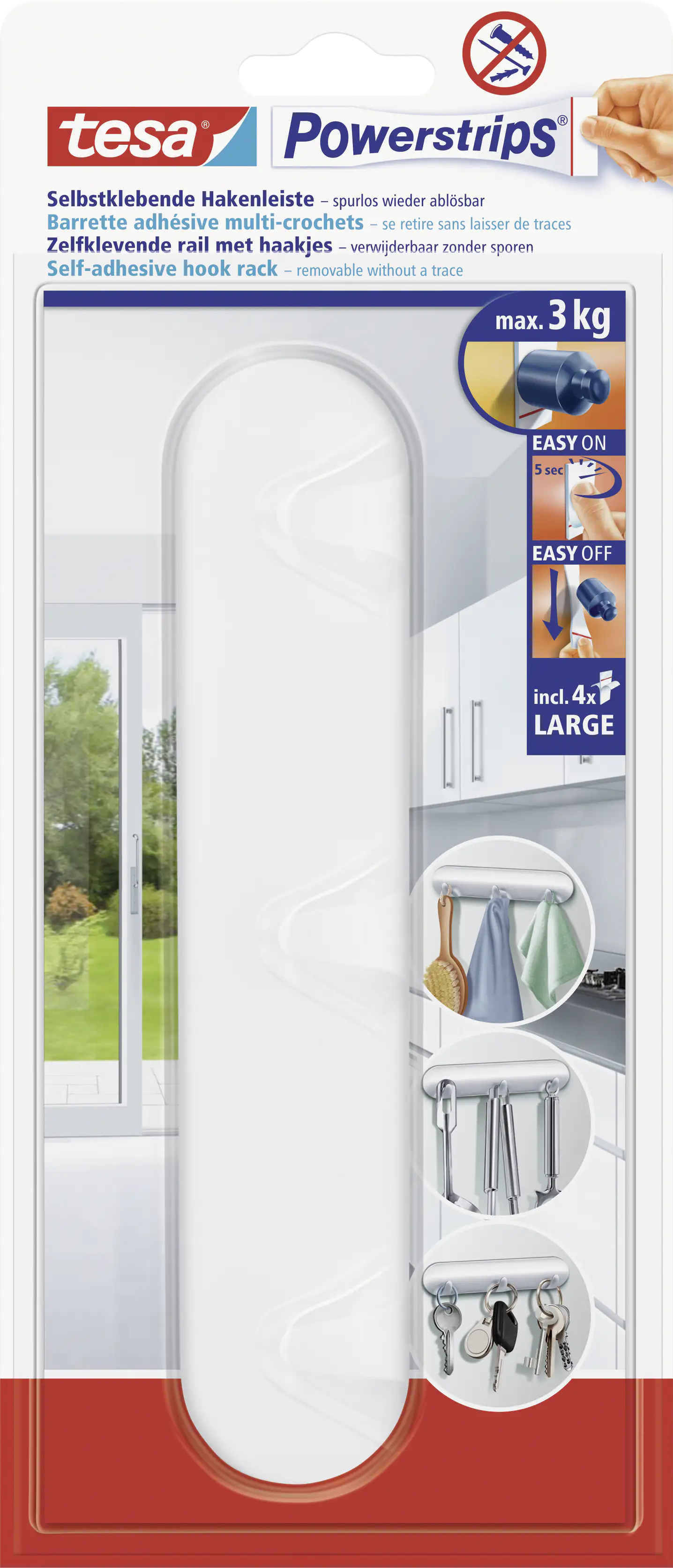 tesa Hakenleiste Powerstrip weiß