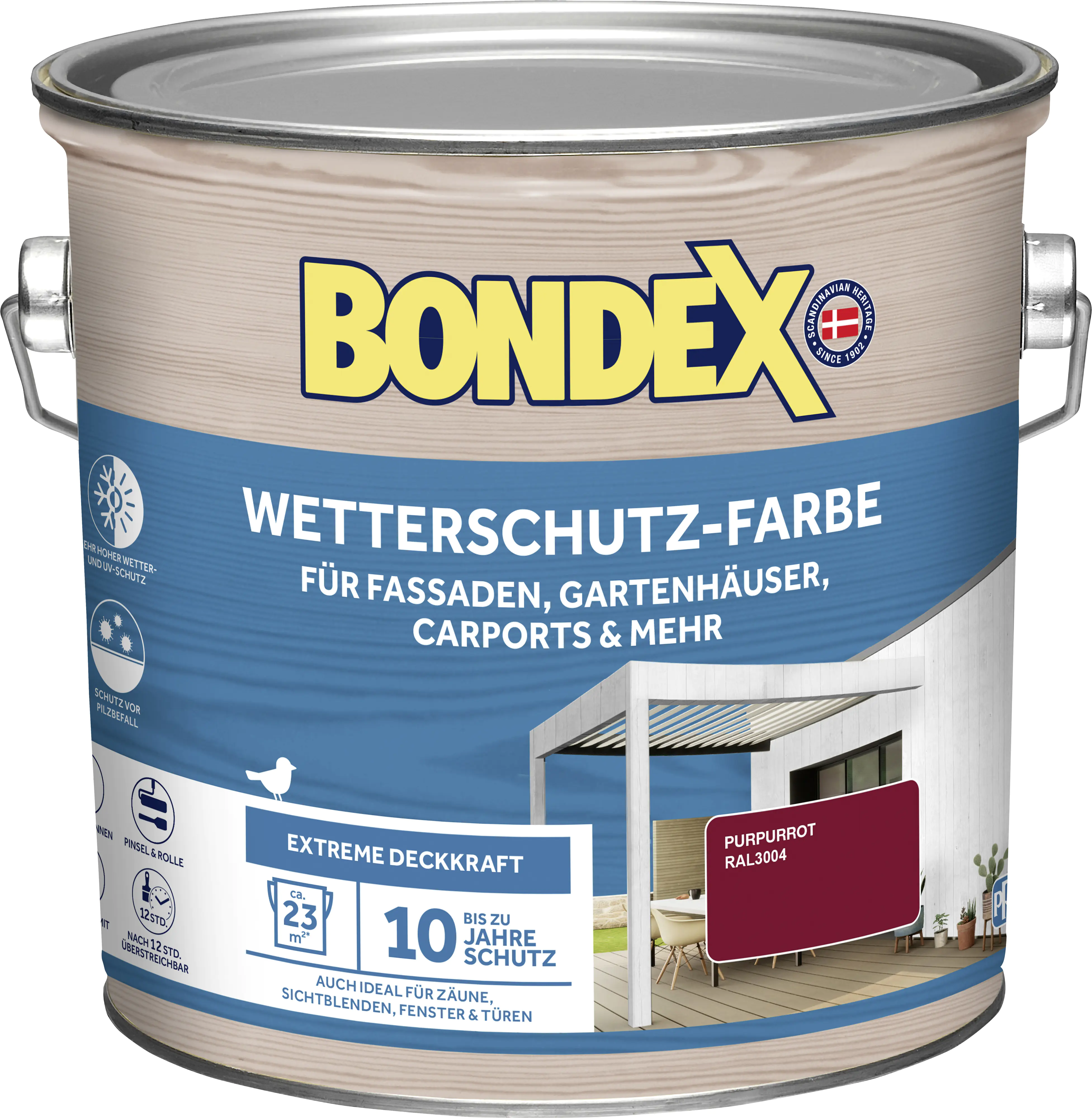 Bondex Wetterschutzfarbe 2,5 L purpurrot