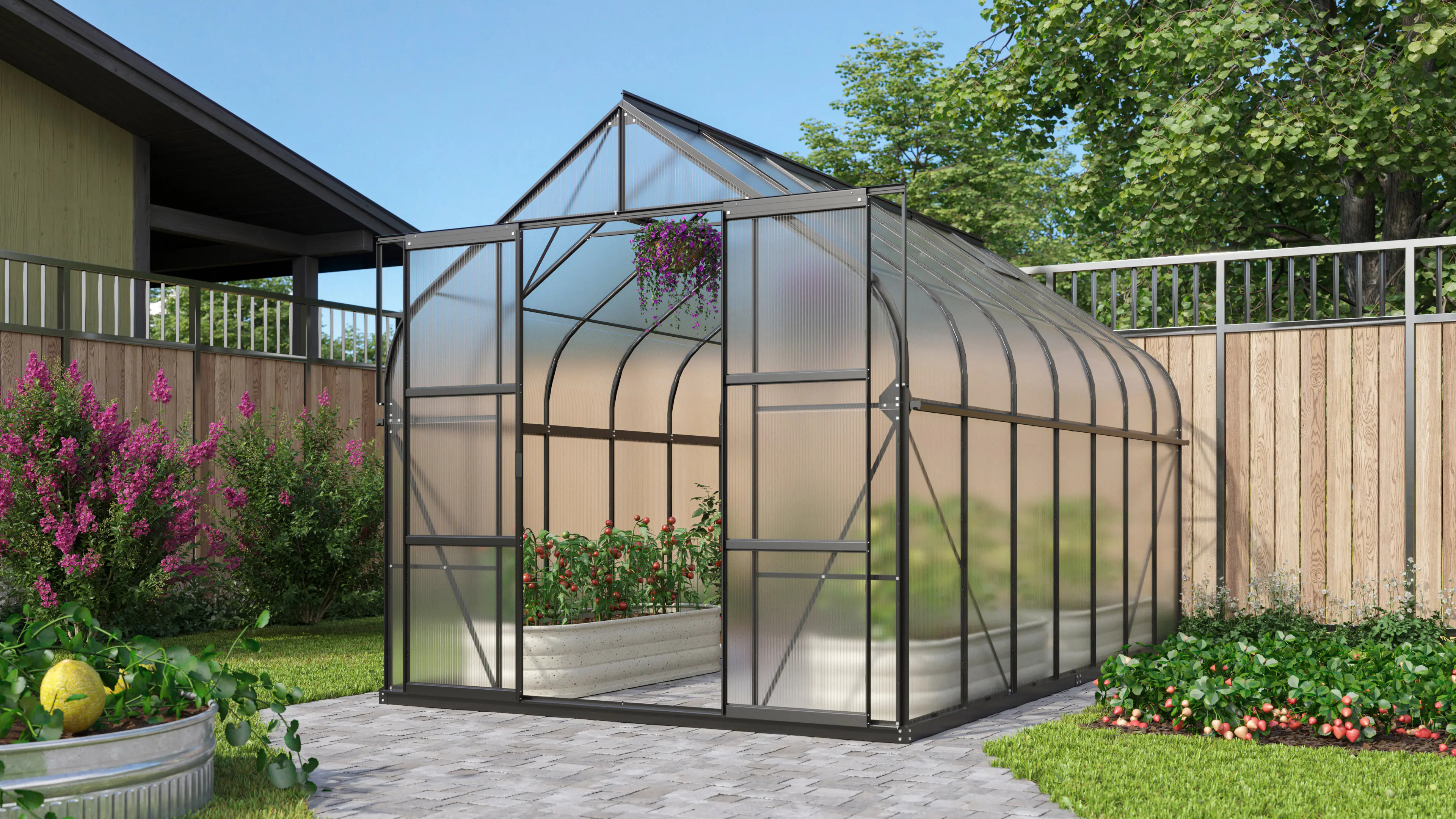 Vitavia Gewächshaus Dione 11500 HKP 4 mm schwarz 263,5 x 445 cm 