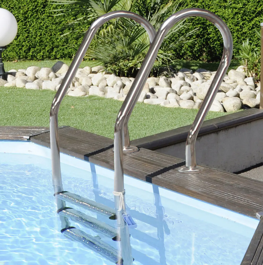 Gre Holzpool Macadamia Komplett-Set oval 632 x 335 x 130 cm natur