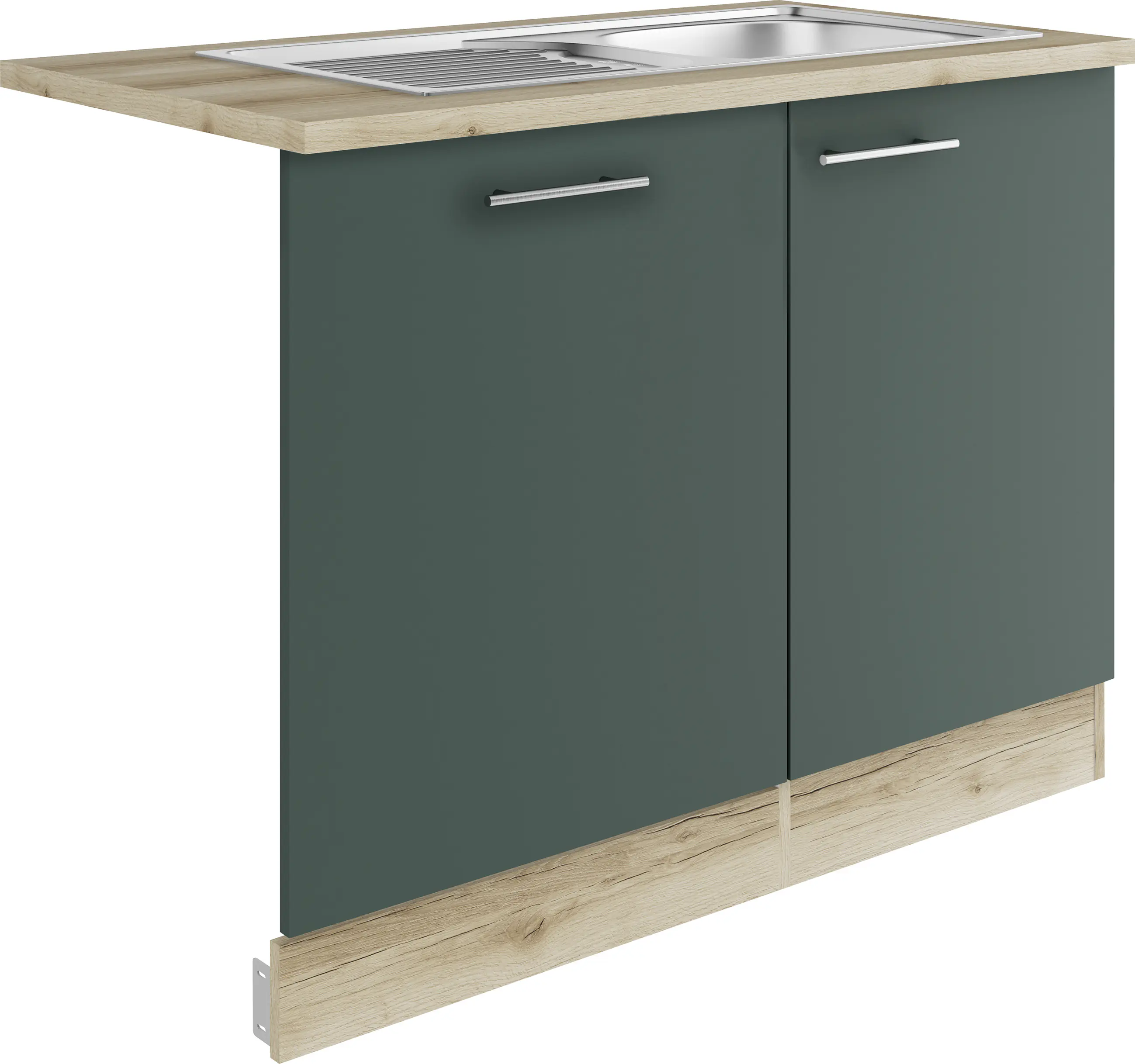 Optifit Spüle mit Unterschrank-Set Savona 405 steingrün/eiche 110 cm