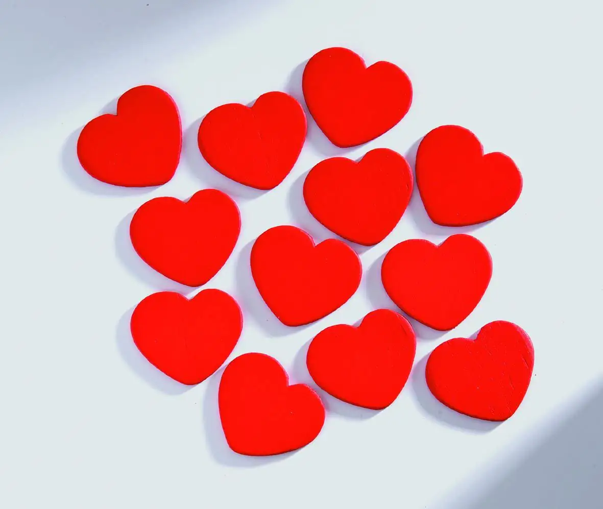 Glorex Holzstreuteile Herz Herz, groß, 12 Stück