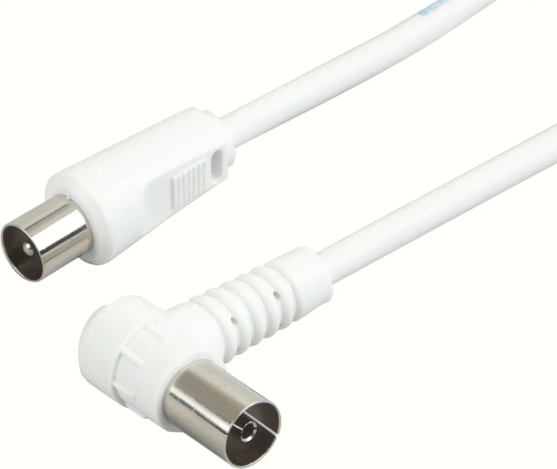 Schwaiger Antennen Anschlusskabel KVKW100 532 (75dB) weiß, 10,0m, 90° gewinkelt, 1x IEC Stecker / 1x Schwaiger Antennen Anschlusskabel KVKW100 532 (75dB) weiß, 10,0m, 90° gewinkelt, 1x IEC Stecker / 1x