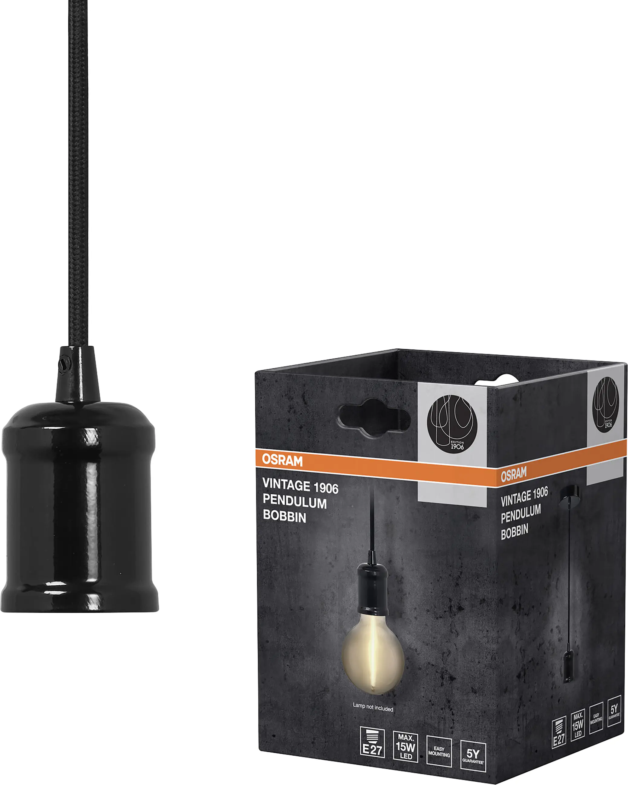 Osram Pendelleuchte 1906 Pendulum 163 cm schwarz matt