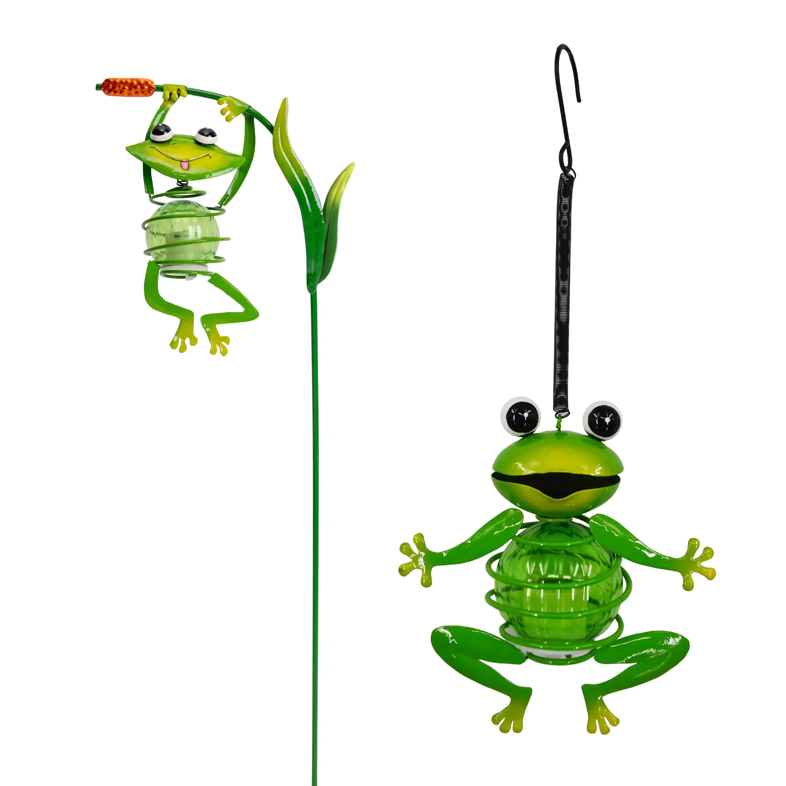 Light & More LED Solarleuchten Frosch grün warmweiß 2 Stück