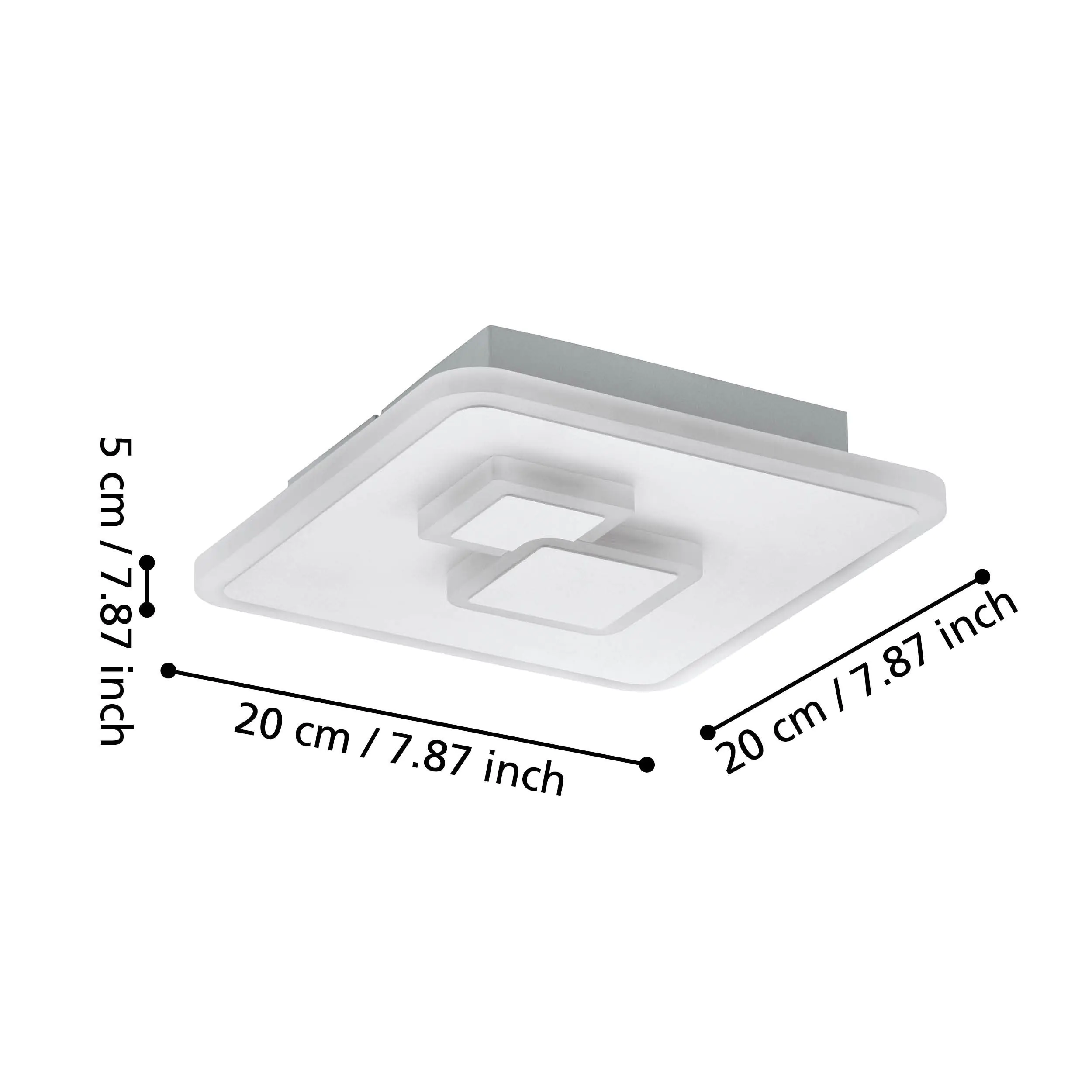 Eglo LED Deckenleuchte Cadegal weiß 20 x 20 cm neutralweiß