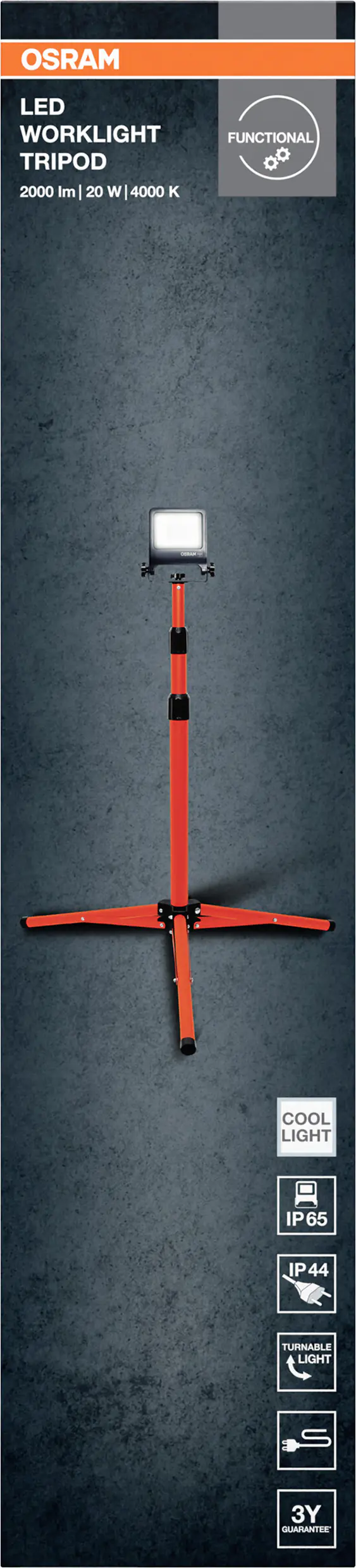 Ledvance LED Baustrahler Worklight Tripod 1x20W 1800lm orange