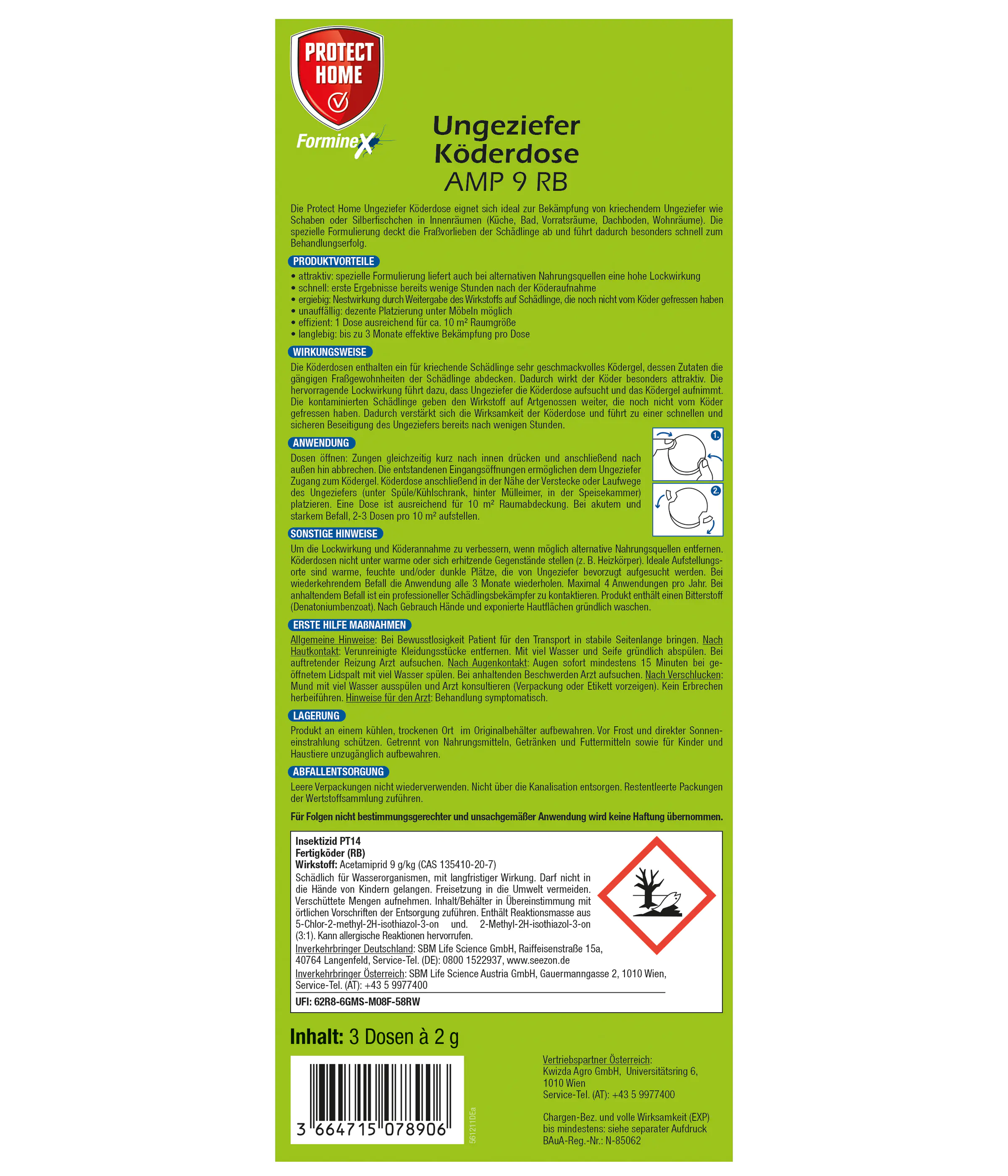 Protect Home FormineX Ungeziefer Köderdose 3 Stück