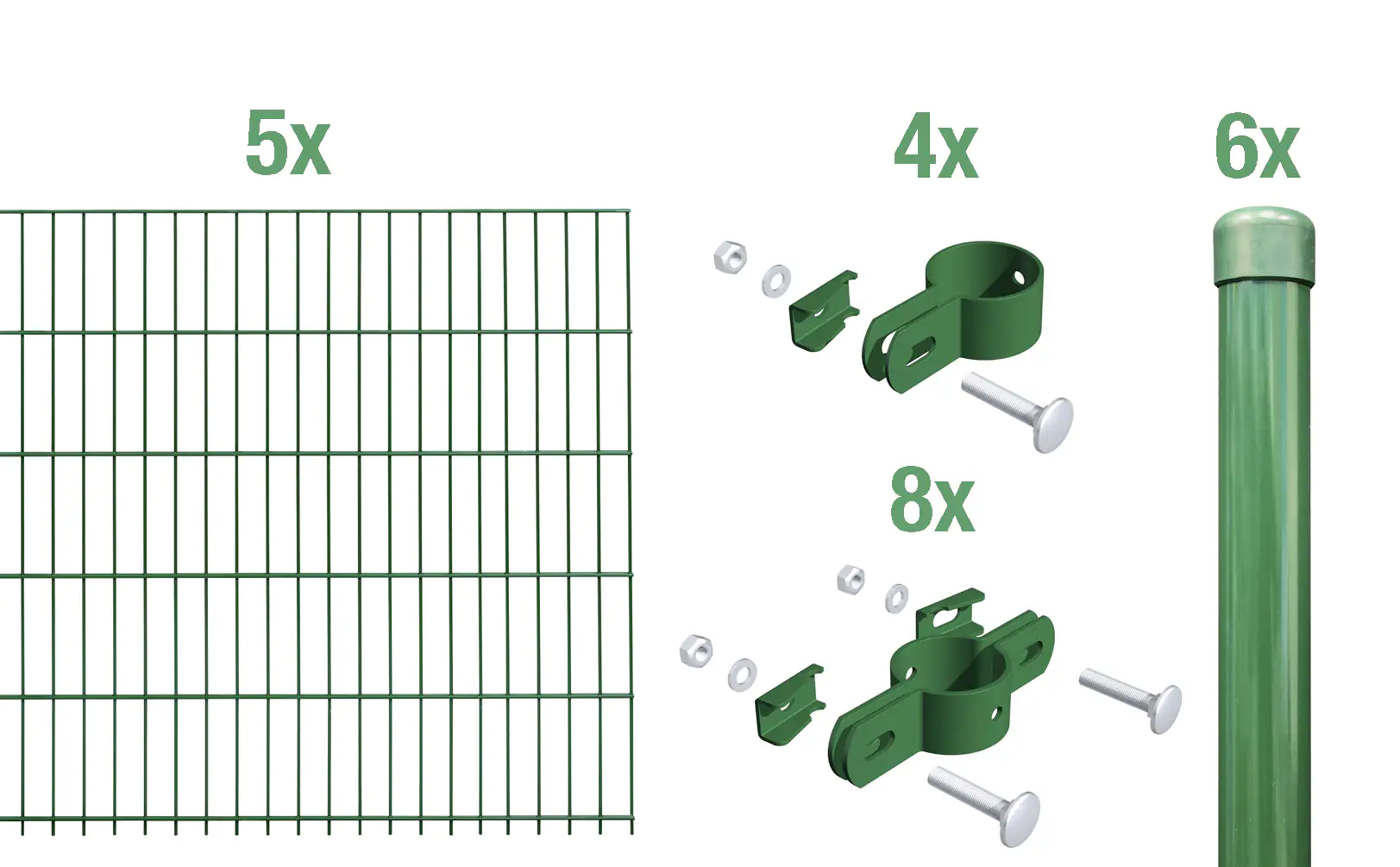 Alberts Komplettset Einstabmatten 10 m 75 cm 8/6/4 grün