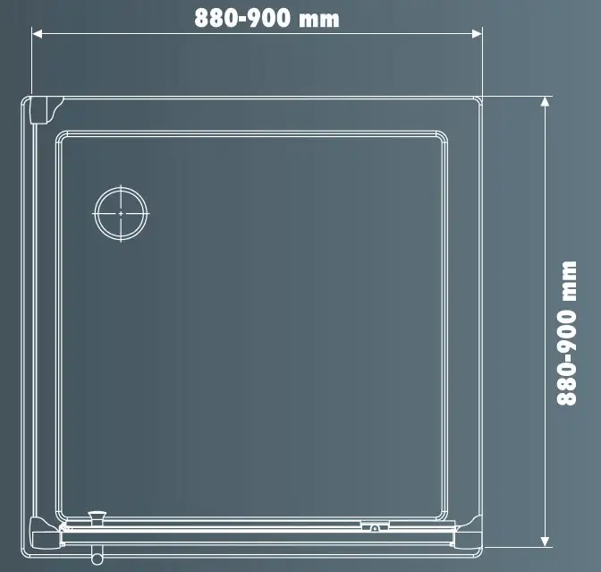 Primaster Pivot-Duschtür mit Seitenwand Easy-6 90 x 90 cm Klarglas