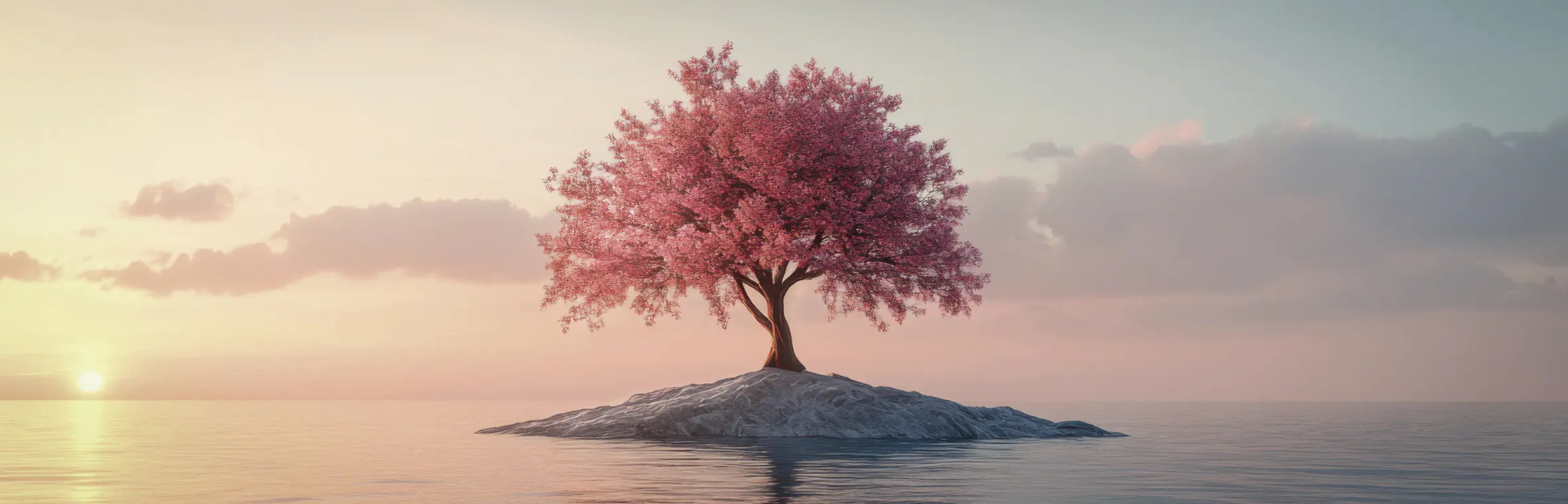 Keilrahmenbild Lonely Tree 140 x 45 cm