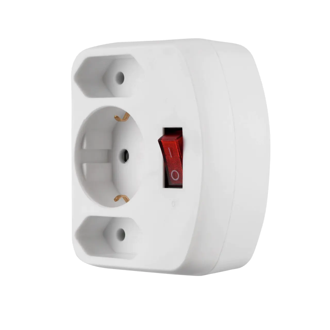 REV Mehrfachstecker 2+1-fach mit Schalter weiß