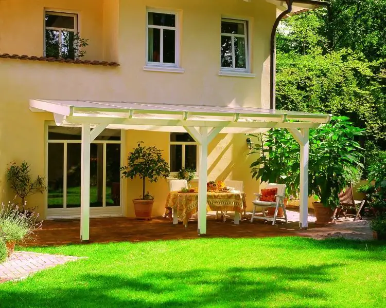 SKAN HOLZ Terrassenüberdachung Andria 434 x 250 cm, Leimholz, natur