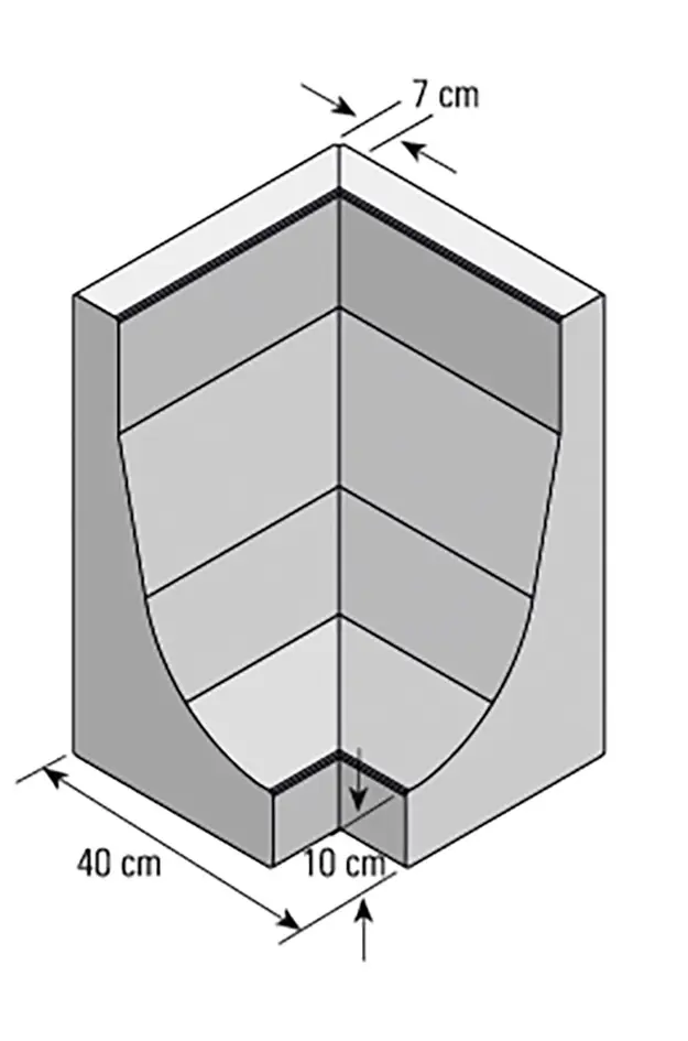 Kann Winkelstein 60 x 40 x 30 cm grau