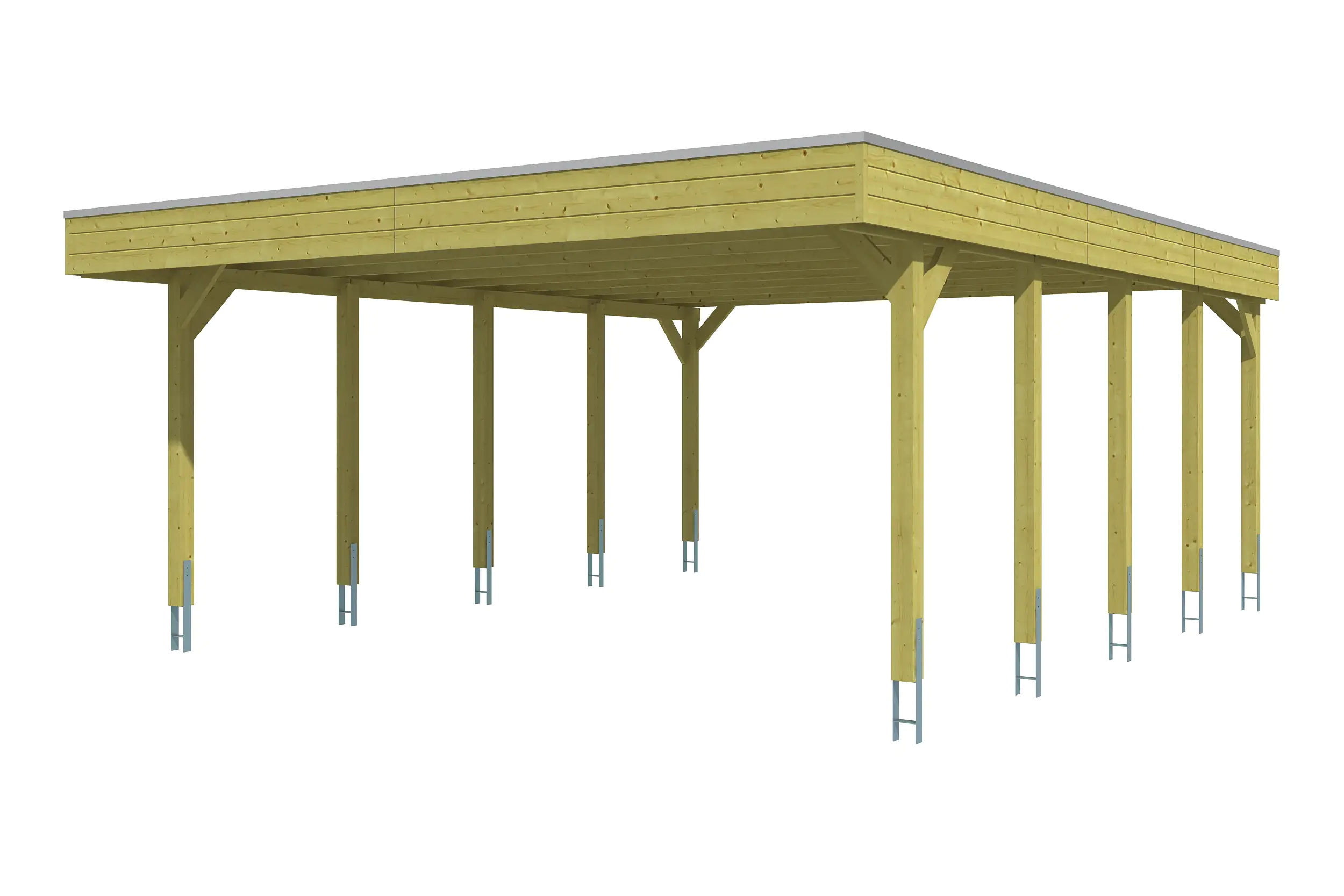 SKAN HOLZ Carport Friesland 557 x 708 cm mit EPDM-Dach
