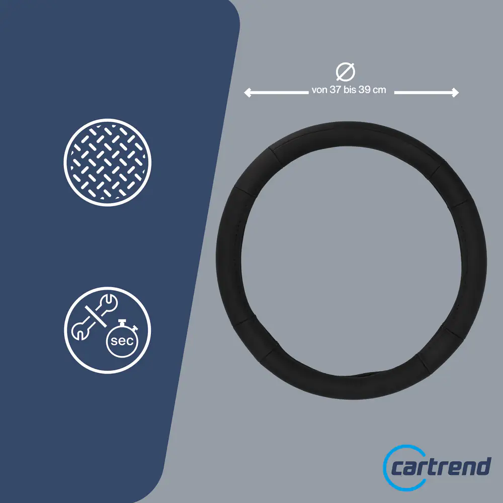 Cartrend Lenkradhülle Echtleder schwarz