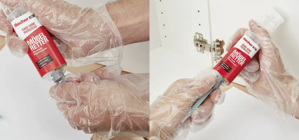 Fischer Möbelretter Die schnelle Reparaturmasse.