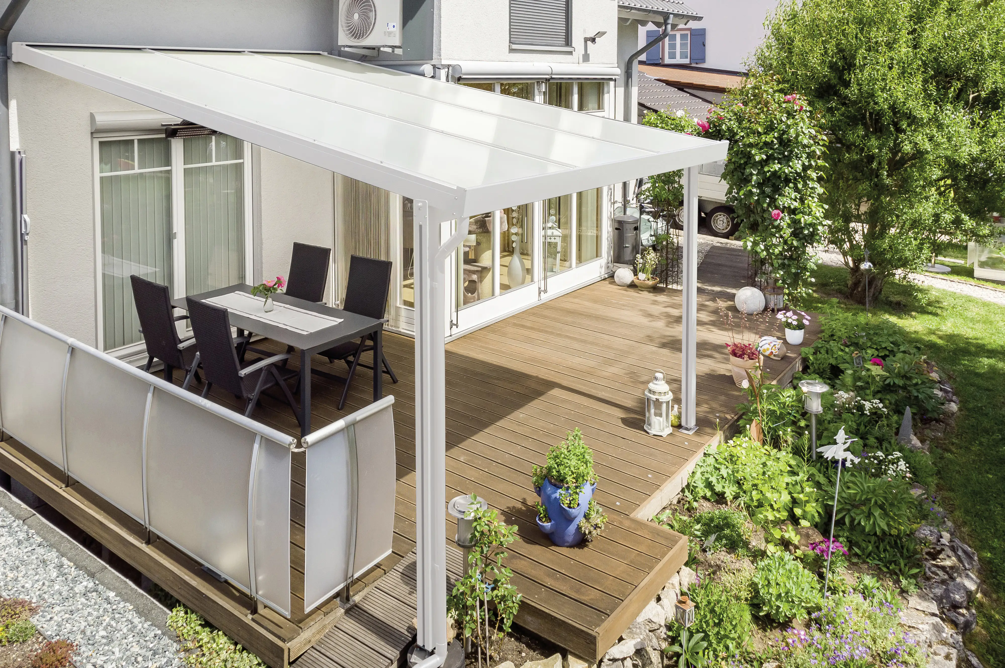 Gutta Premium Terrassendach 309,4 x 306 cm weiß Klima blue 16 mm