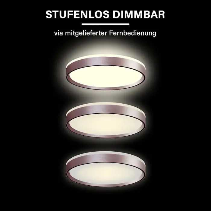 MegaLight LED-Deckenleuchte Shining Pluto Rosé Ø48 cm dimmbar