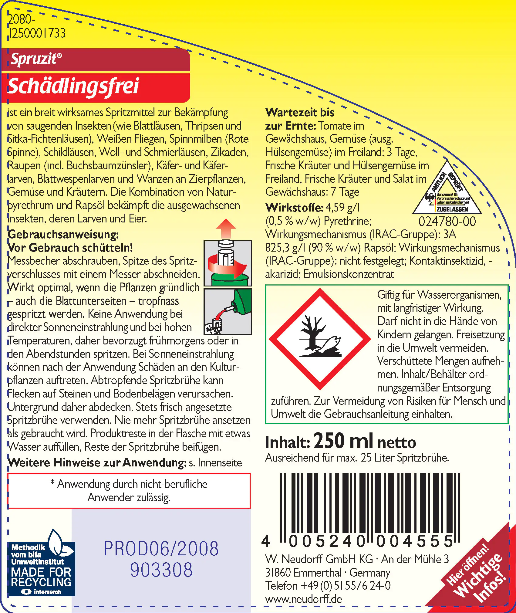 Spruzit Schädlingsfrei 250 ml