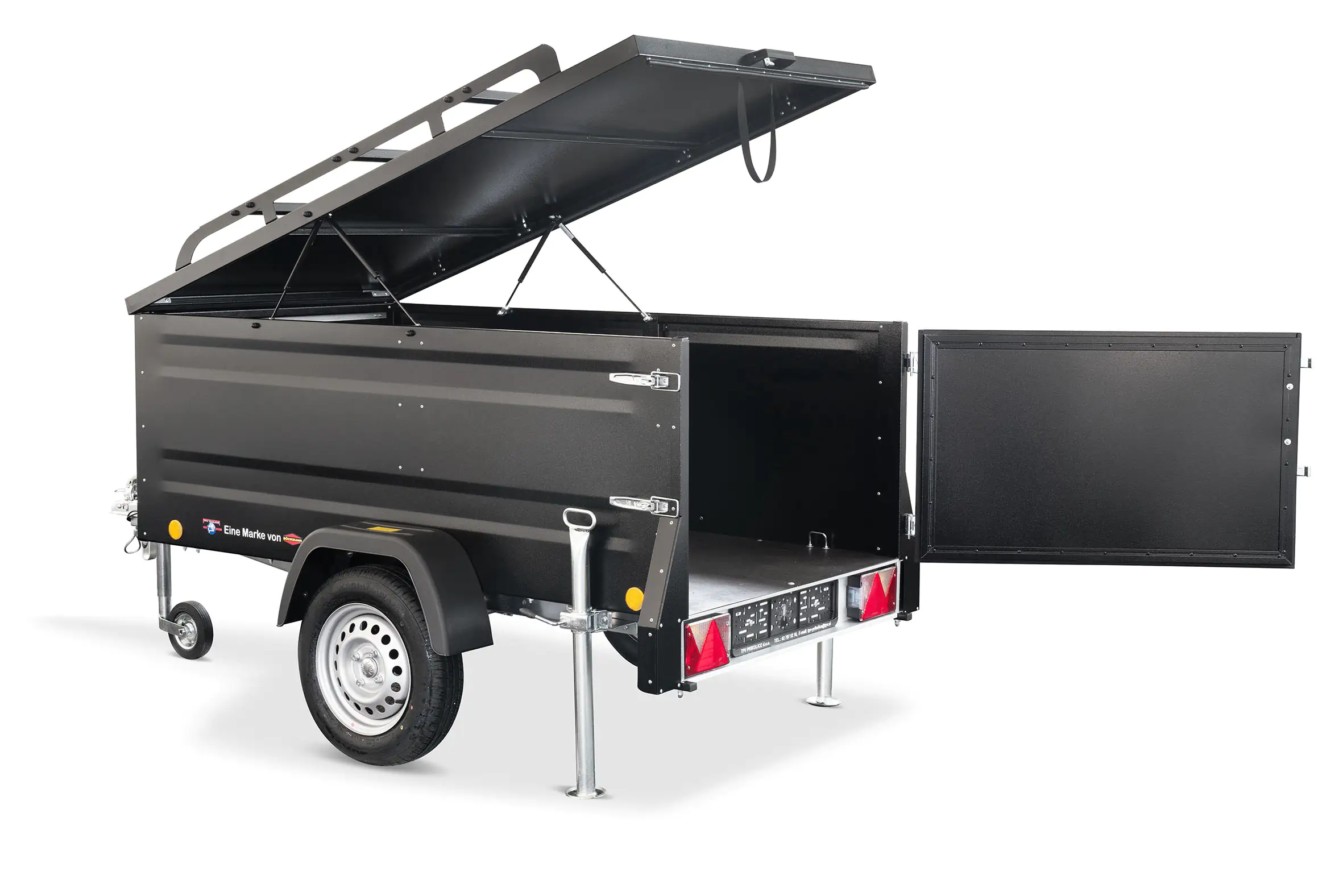TPV Kofferanhänger KT-EU2 schwarz pulverbeschichtet ungebremst 750 kg