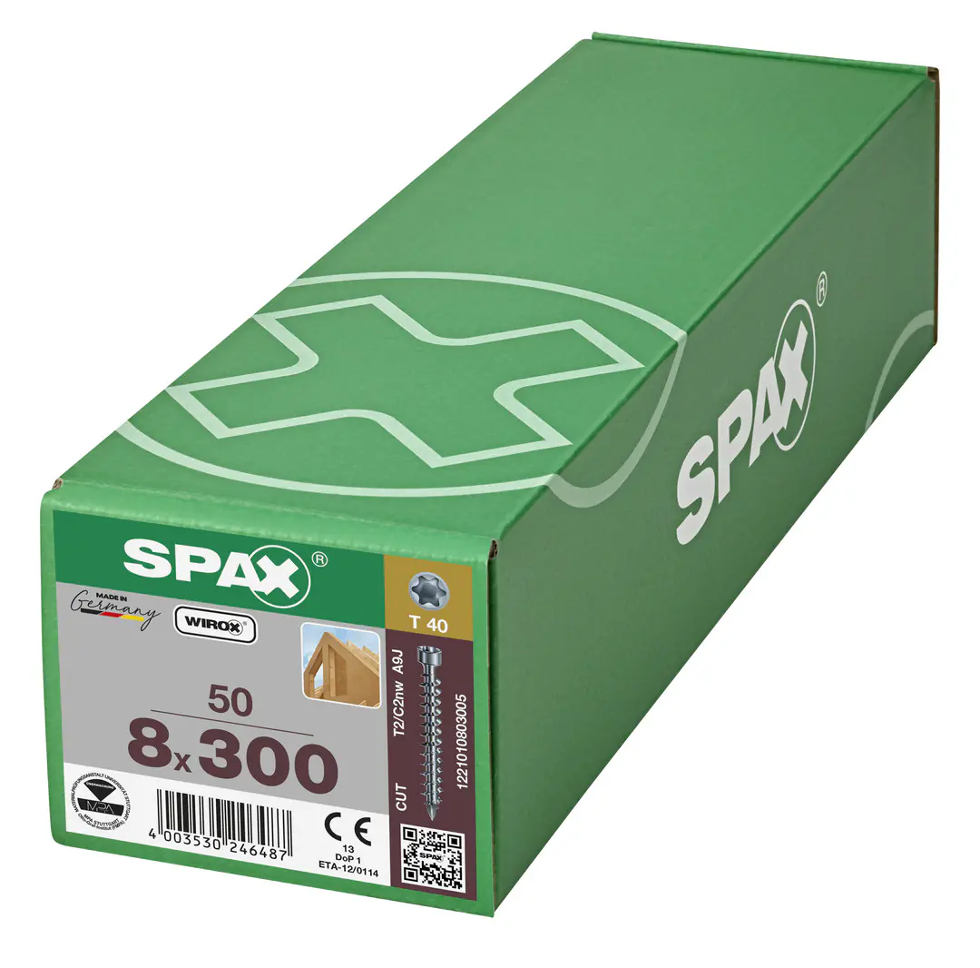 Spax Holzbauschrauben 8.0 x 300 mm TX 40 Zylinderkopf - 50 Stk.