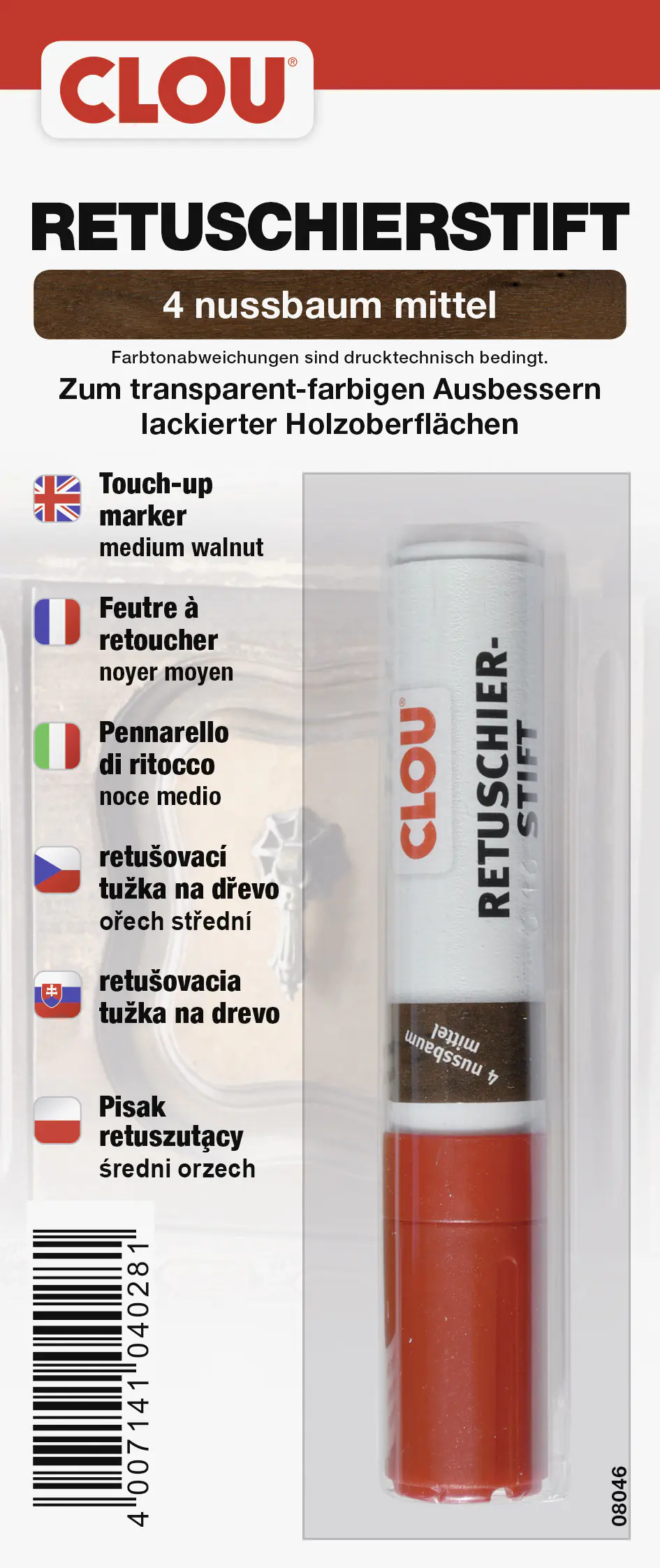 Clou Retuschierstift nussbau mittel