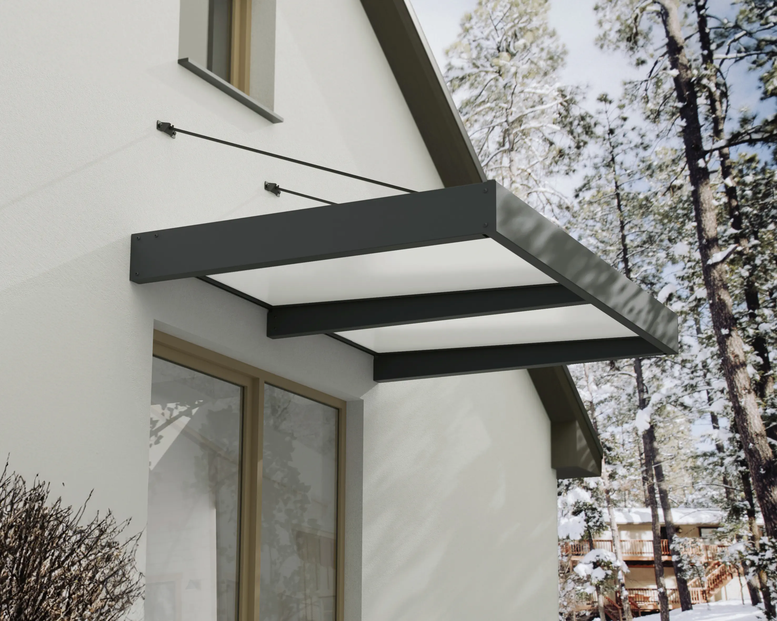 Canopia Vordach Sophia XL 2000 Grau Alu 192 x 140 cm