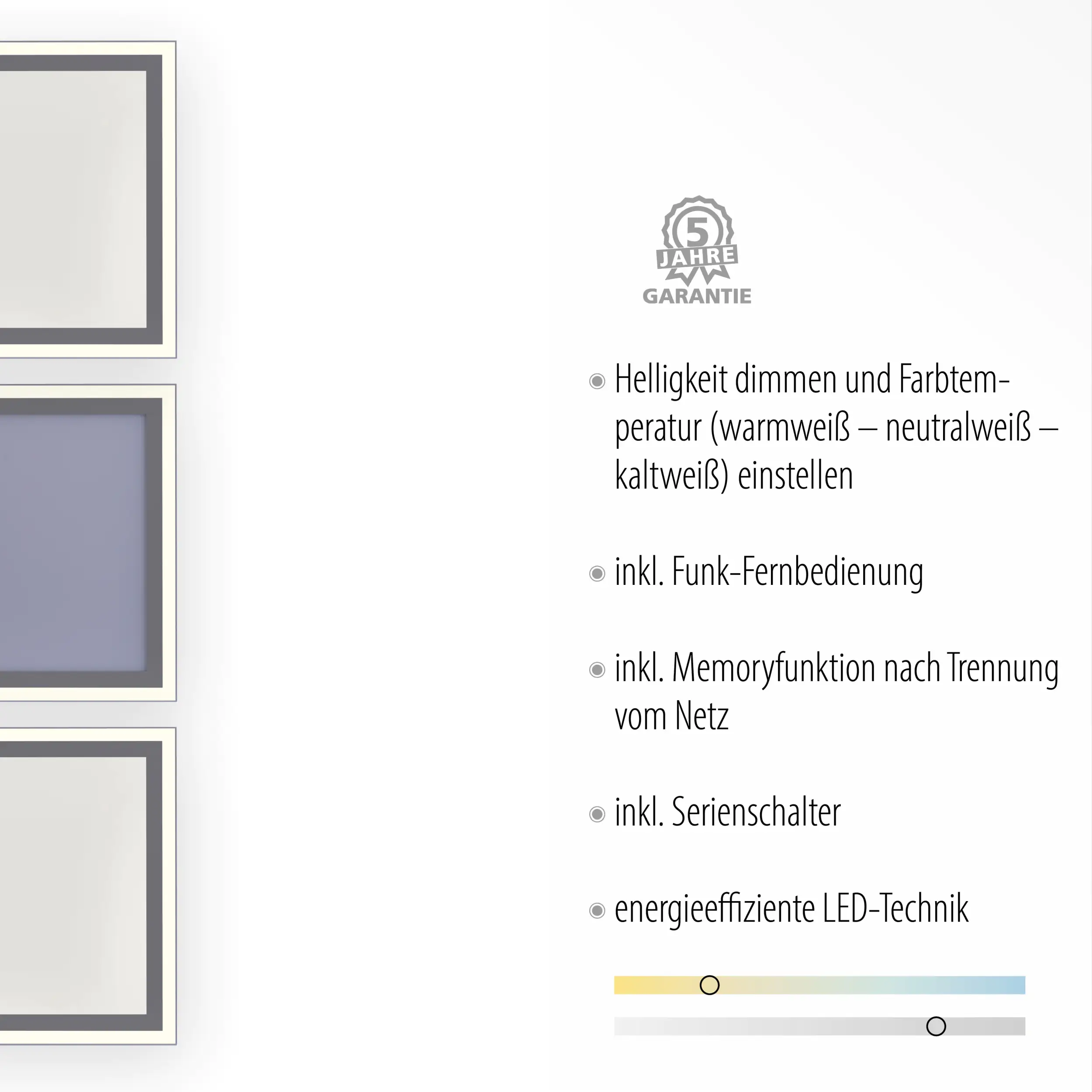 JustLight LED Panel Edging weiß 121,4 x 31,4 cm dimmbar