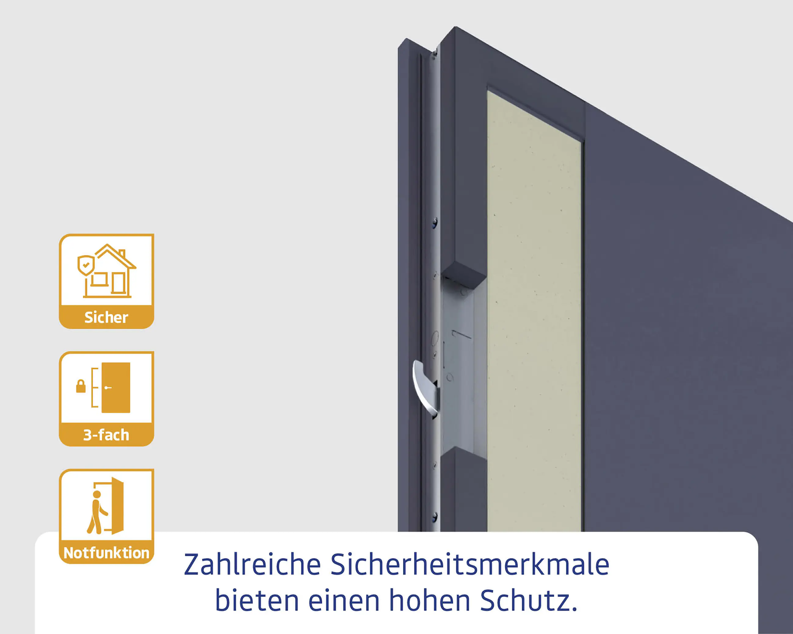 EcoStar Haustür ISOPRO IP 410S weißaluminium 110 x 210 cm