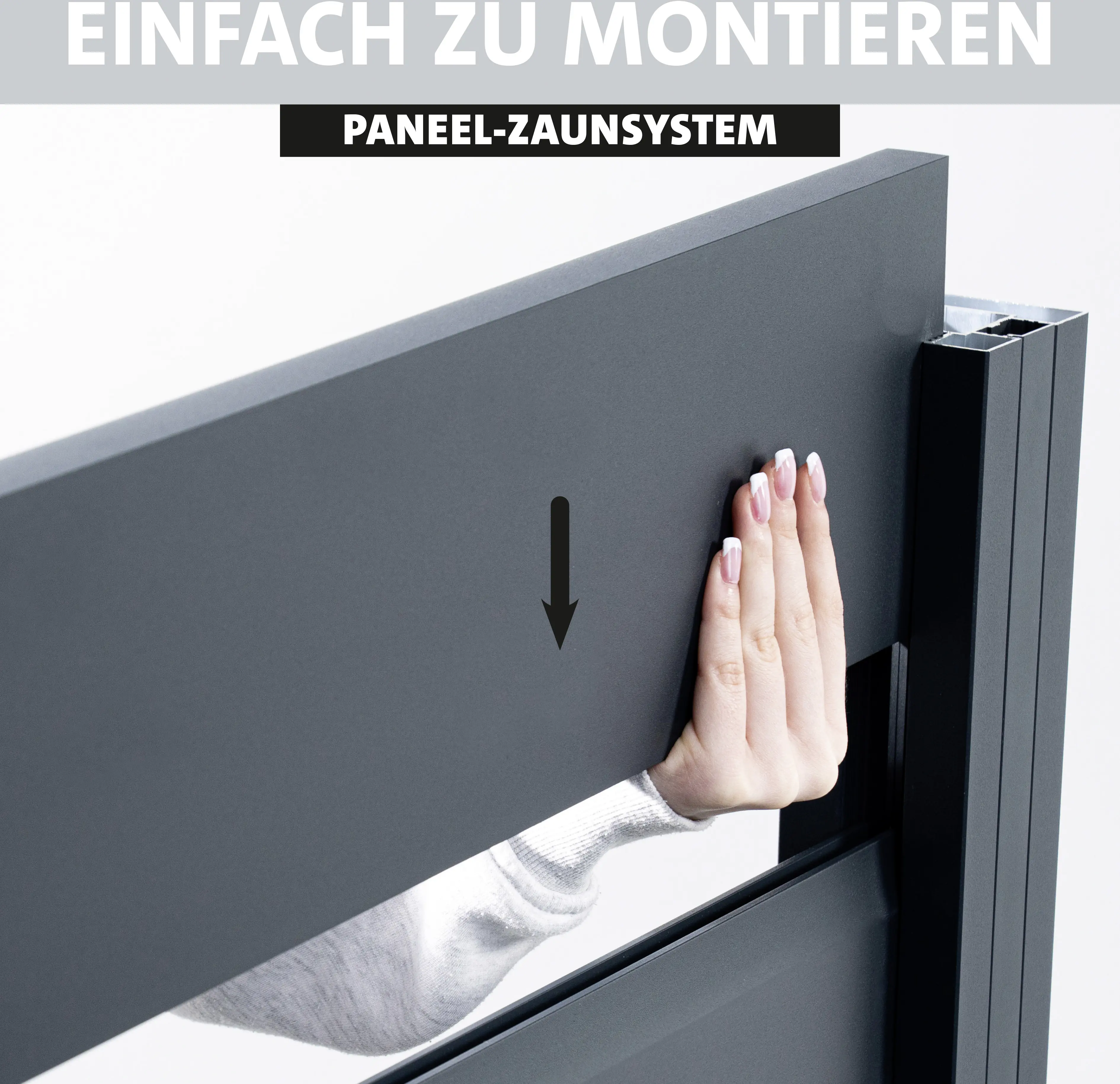 Ambiente Alu-Zaun Erweiterungsset Paneel 150 anthrazit 187 x 184,2 cm  