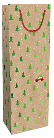 Braun & Company Geschenktragetasche Little red car natur 12 x 37 x 8 cm