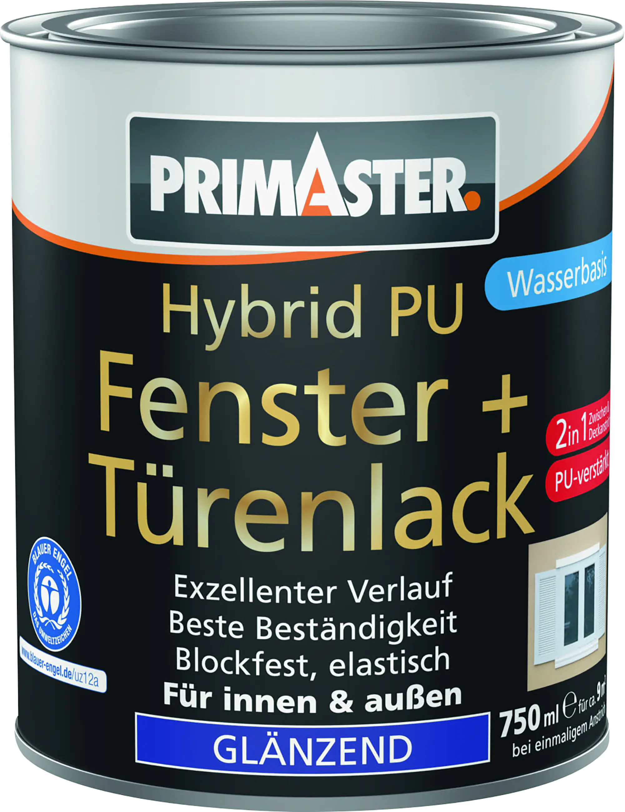 Primaster Hybrid PU-Fenster + Türenlack 750 ml weiß glänzend Primaster Hybrid PU-Fenster + Türenlack 750 ml weiß glänzend