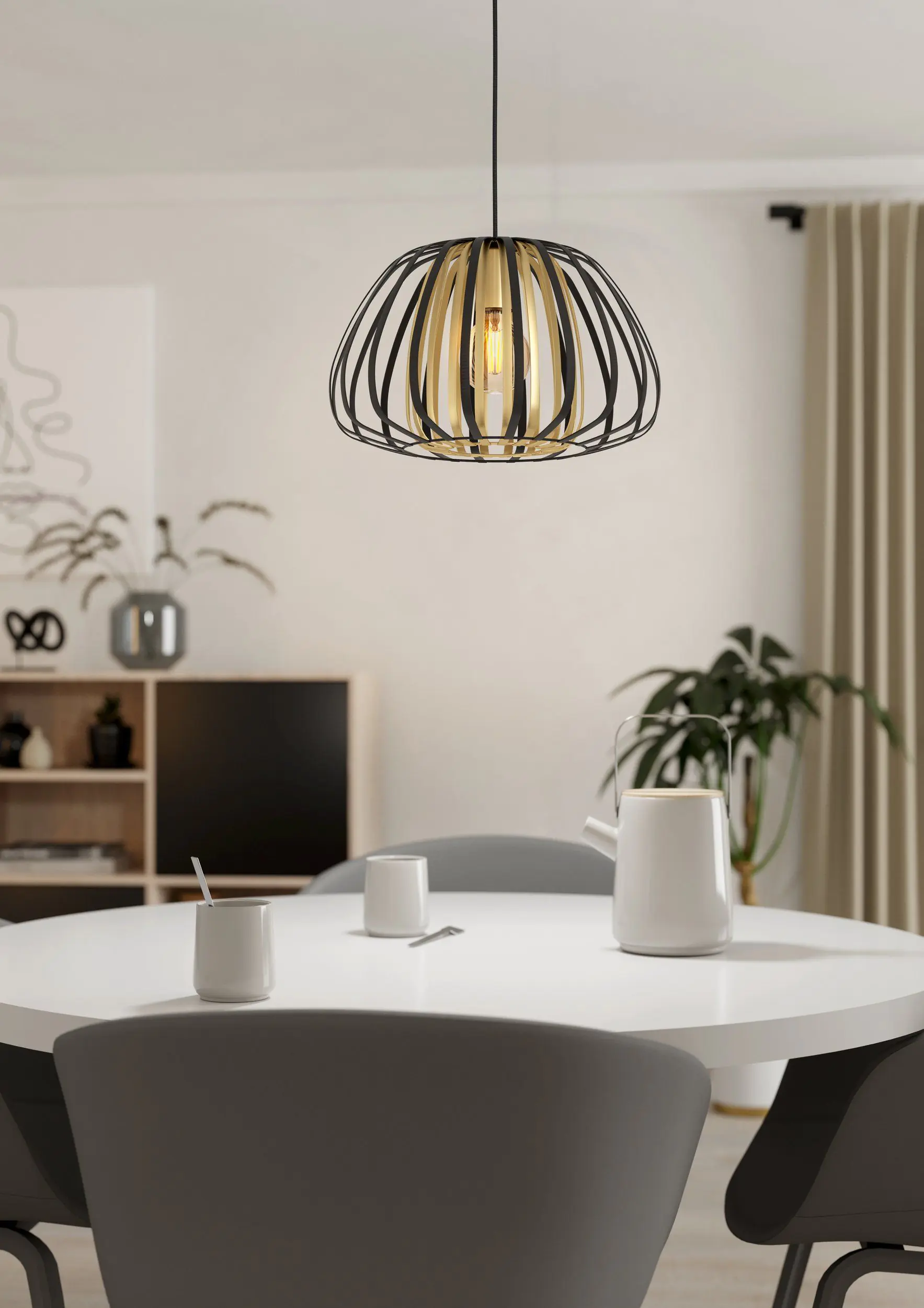 Eglo Hängeleuchte Encinitos schwarz gold 37,5 x 110 cm E27 Eglo Hängeleuchte Encinitos schwarz gold 37,5 x 110 cm E27