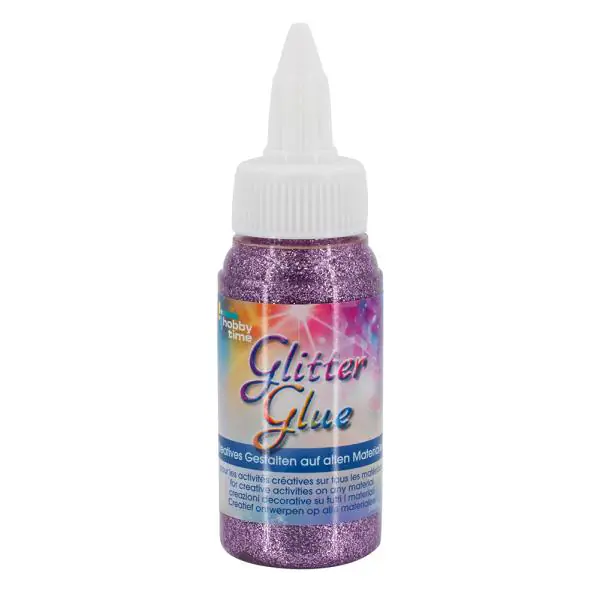 Glorex Glitterglue Flasche lavendel 60 ml