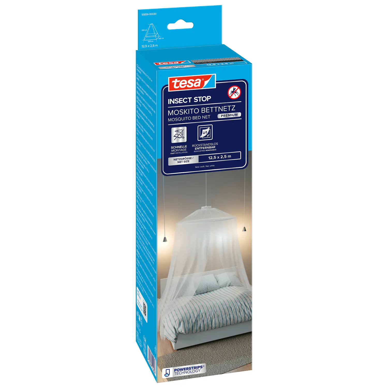 tesa Moskitonetz Comfort 2,5 x 12,5 m weiß