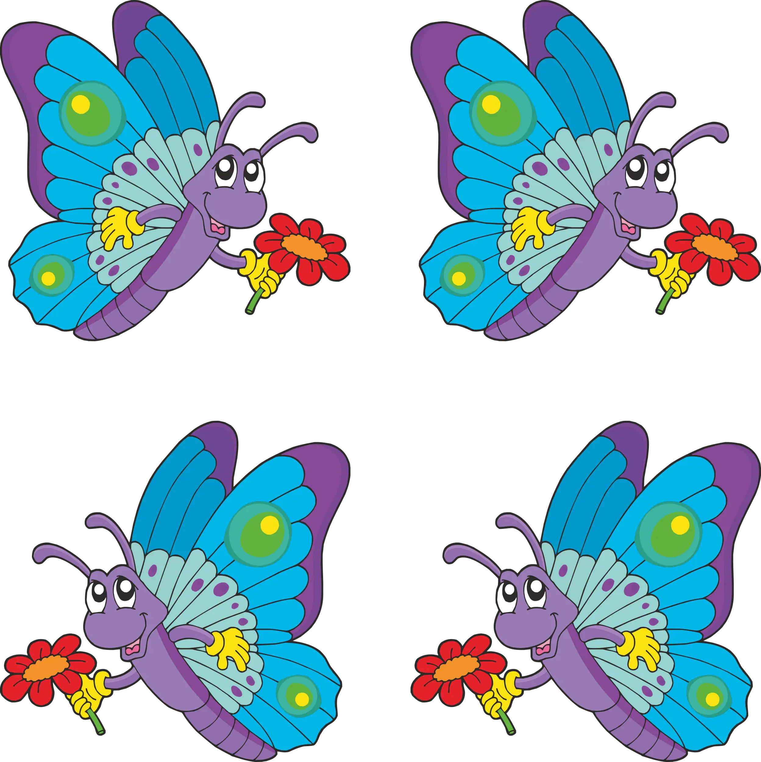 4002341241391 Hermann Schütz Aufkleber Schmetterling-Set Dimension bunt 4 Motive