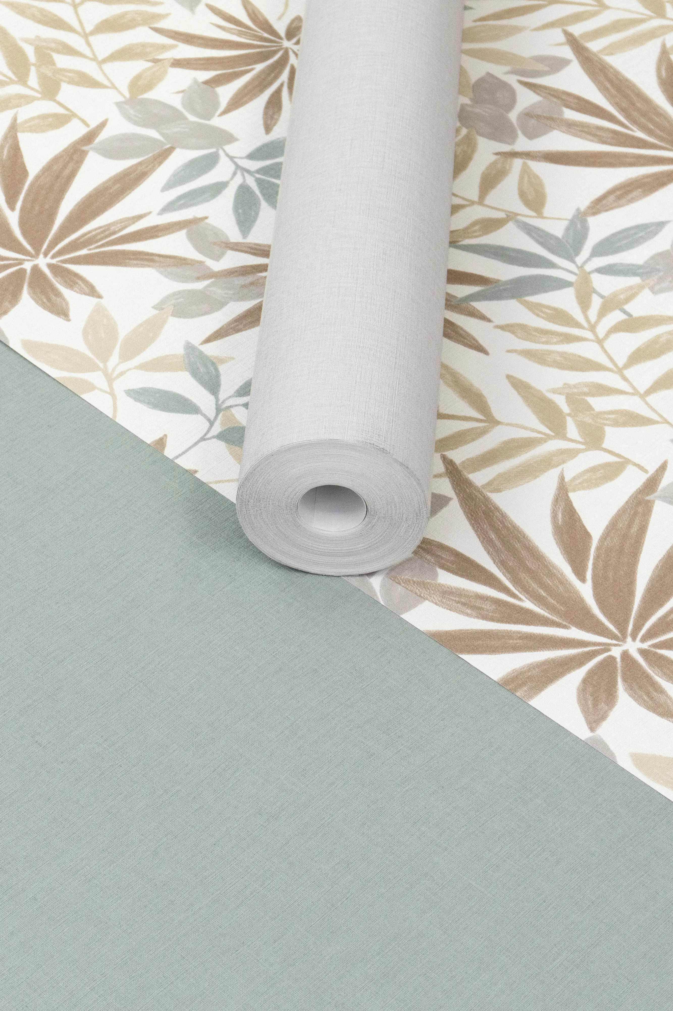 Rasch Vliestapete 690743 Selection, Textilstruktur grün, 10,05 x 0,53 m