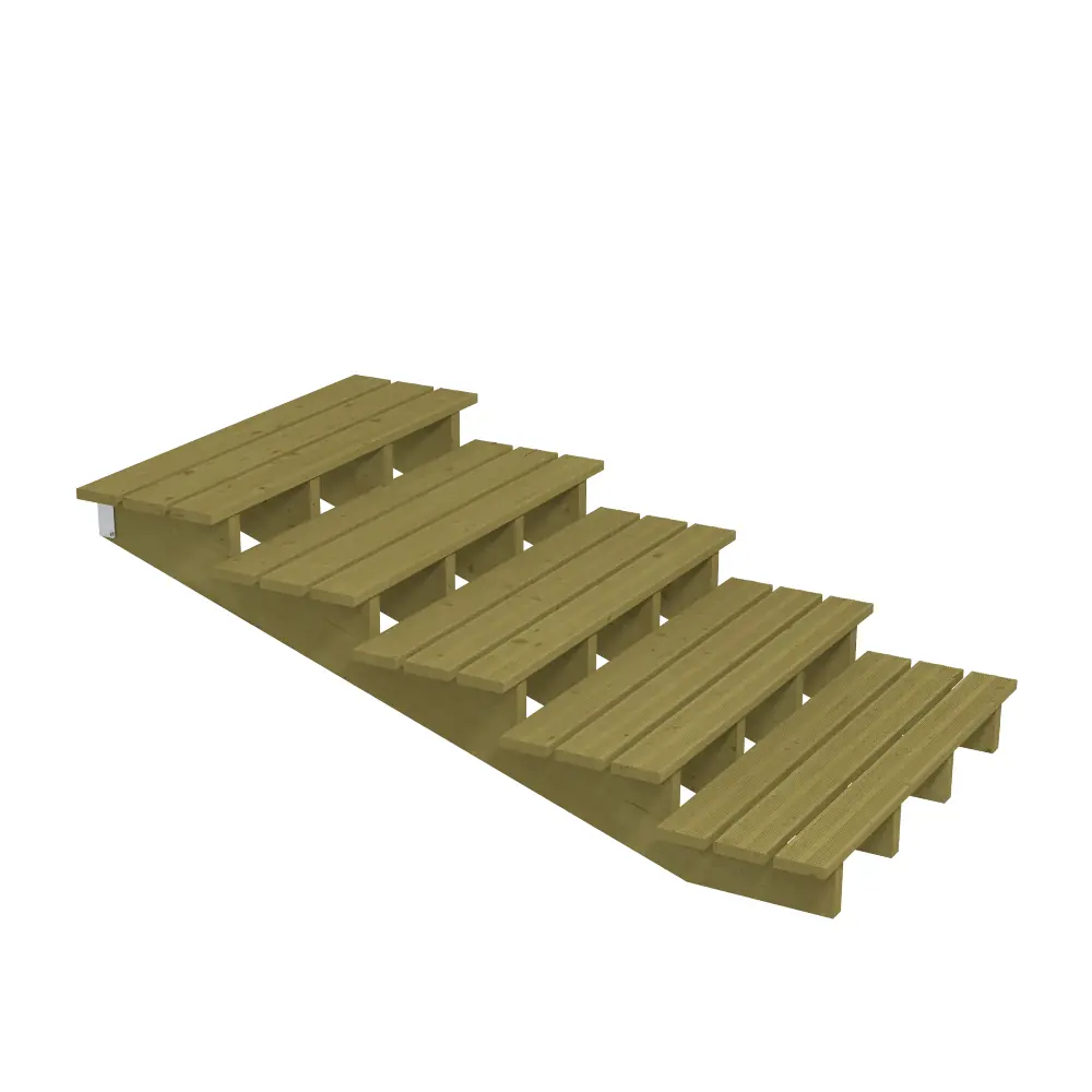 Plus Außentreppe Kiefer 5 Stufen 120 cm breit Schritttiefe 39 cm