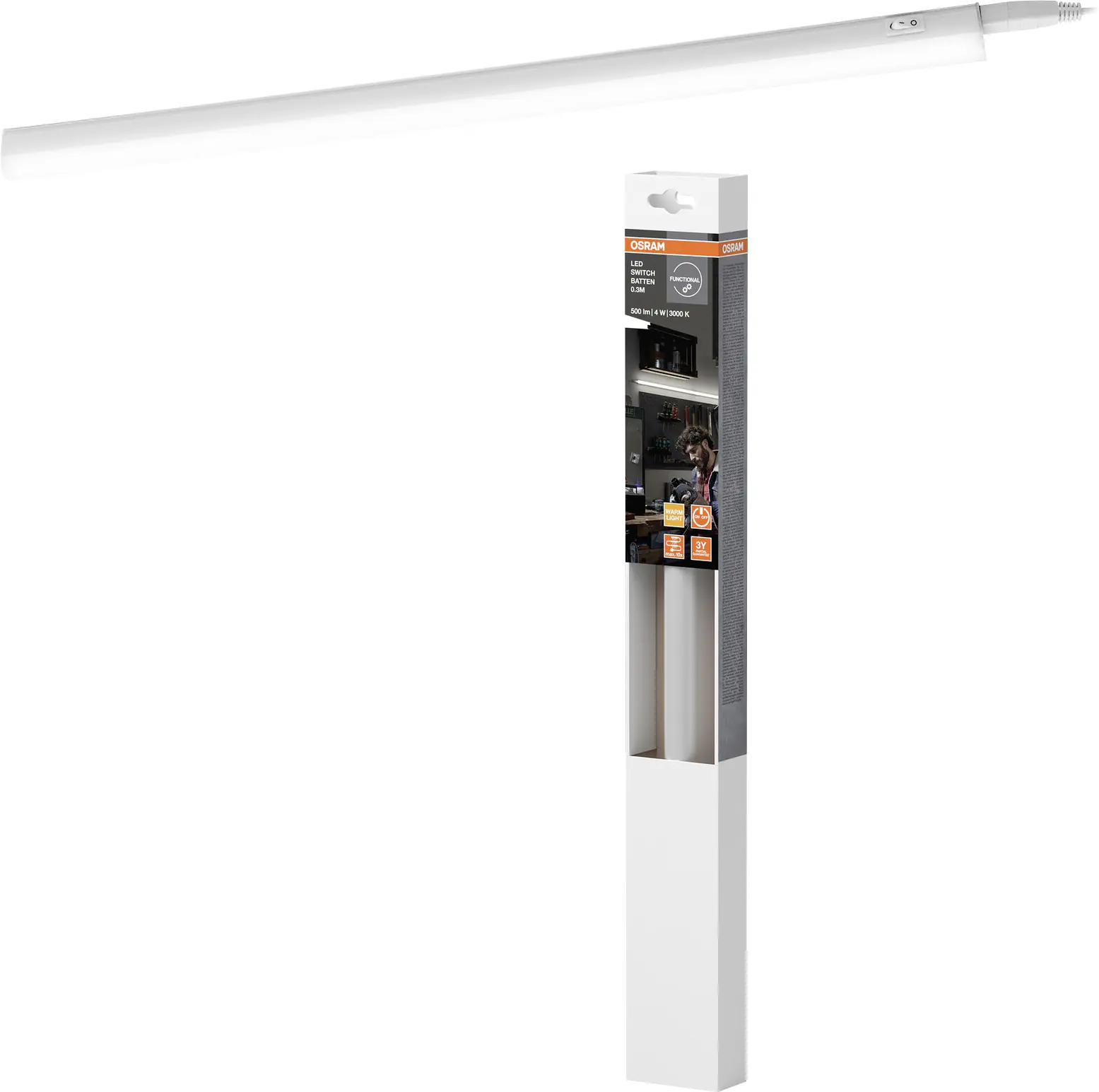 Osram LED Lichtleiste Switch Batten 31 cm weiß 4 W Osram LED Lichtleiste Switch Batten 31 cm weiß 4 W